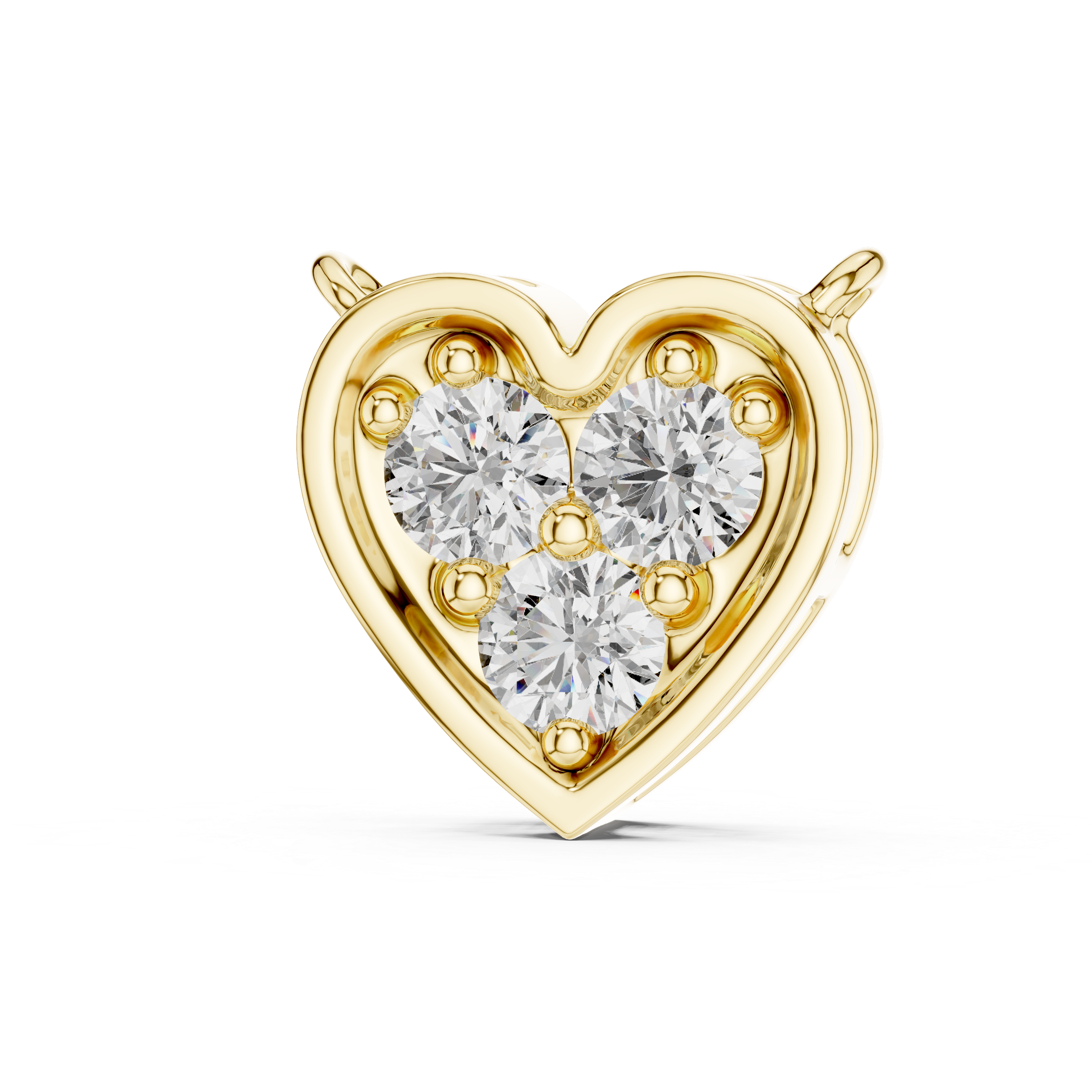 Heart-Shaped Diamond Pendant in Rose Gold