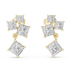 Radiant Geometry: Princess Cut Diamond Rose Gold Earrings.