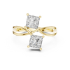 Elegant Rose Gold Toi et Moi Ring with Princess-Cut Diamonds