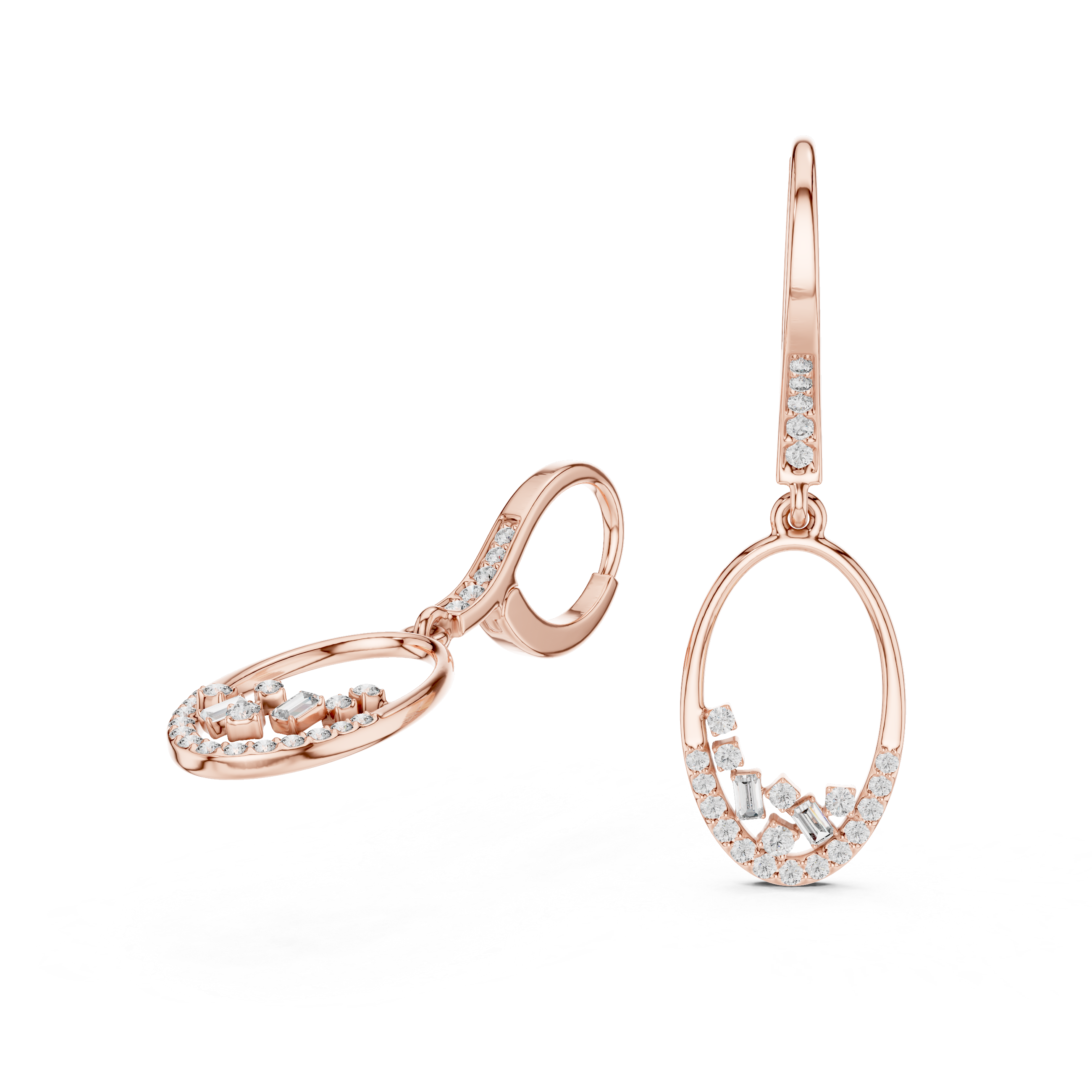 Rosy Luxe Diamond Hoop Earrings