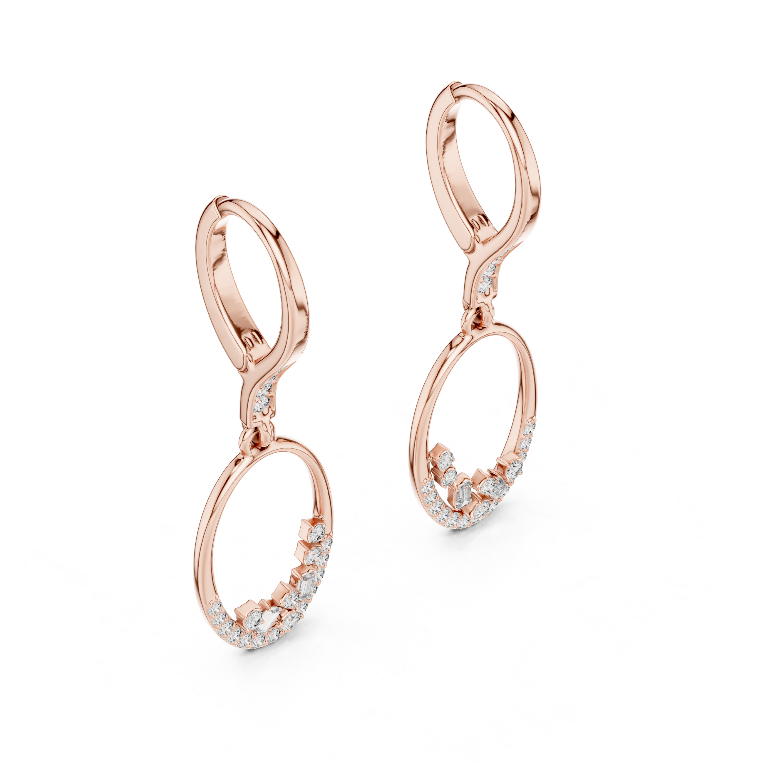 Rosy Luxe Diamond Hoop Earrings
