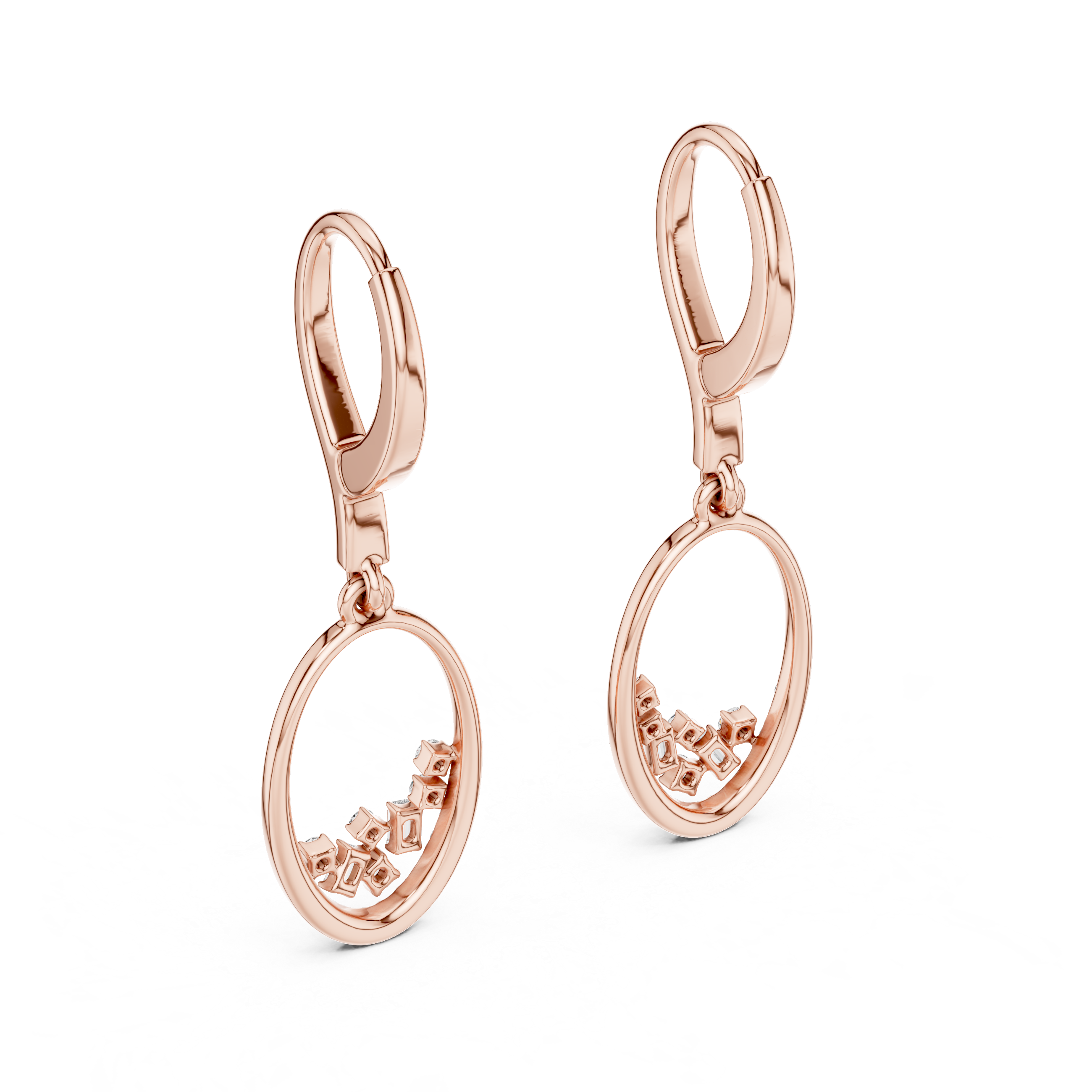 Rosy Luxe Diamond Hoop Earrings