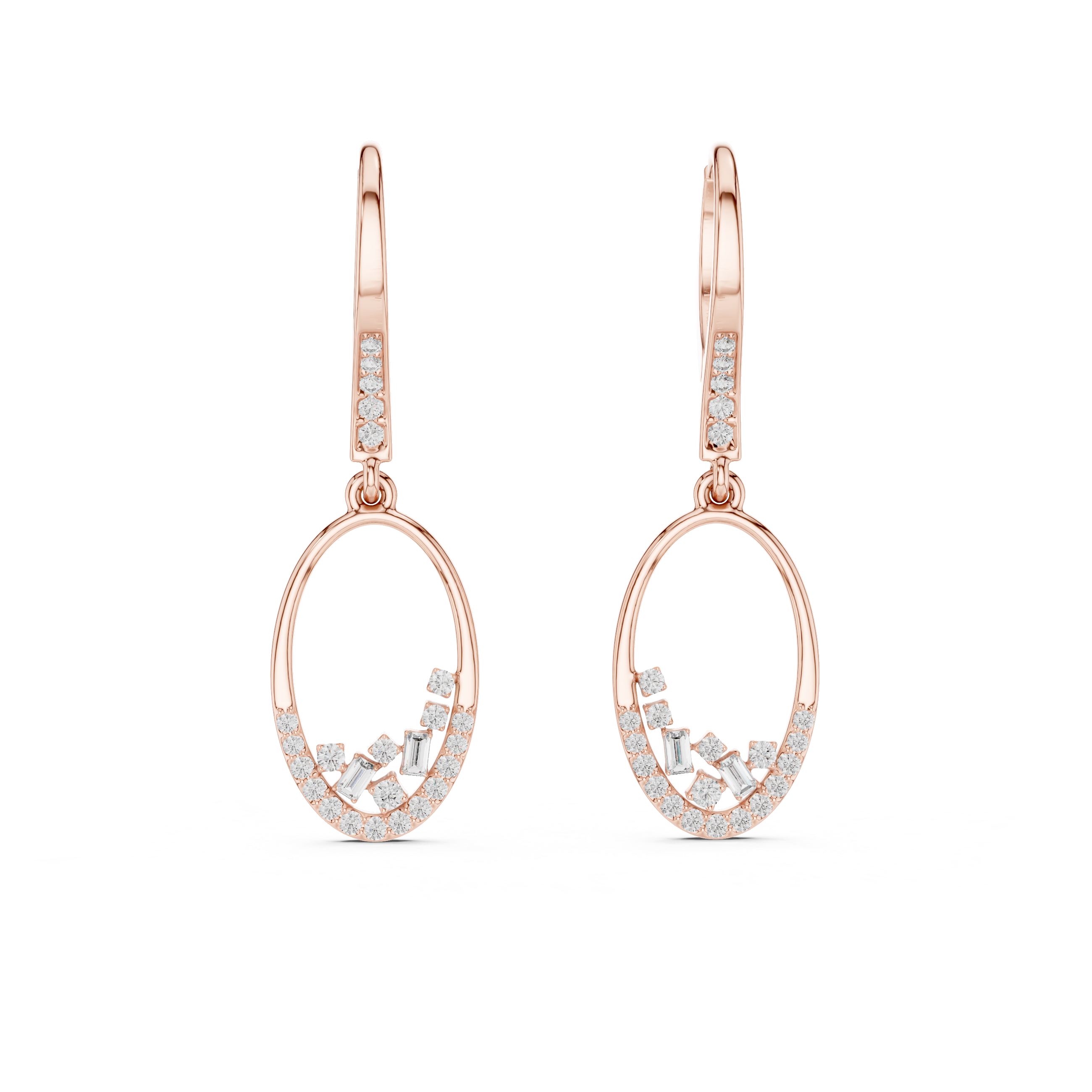Rosy Luxe Diamond Hoop Earrings