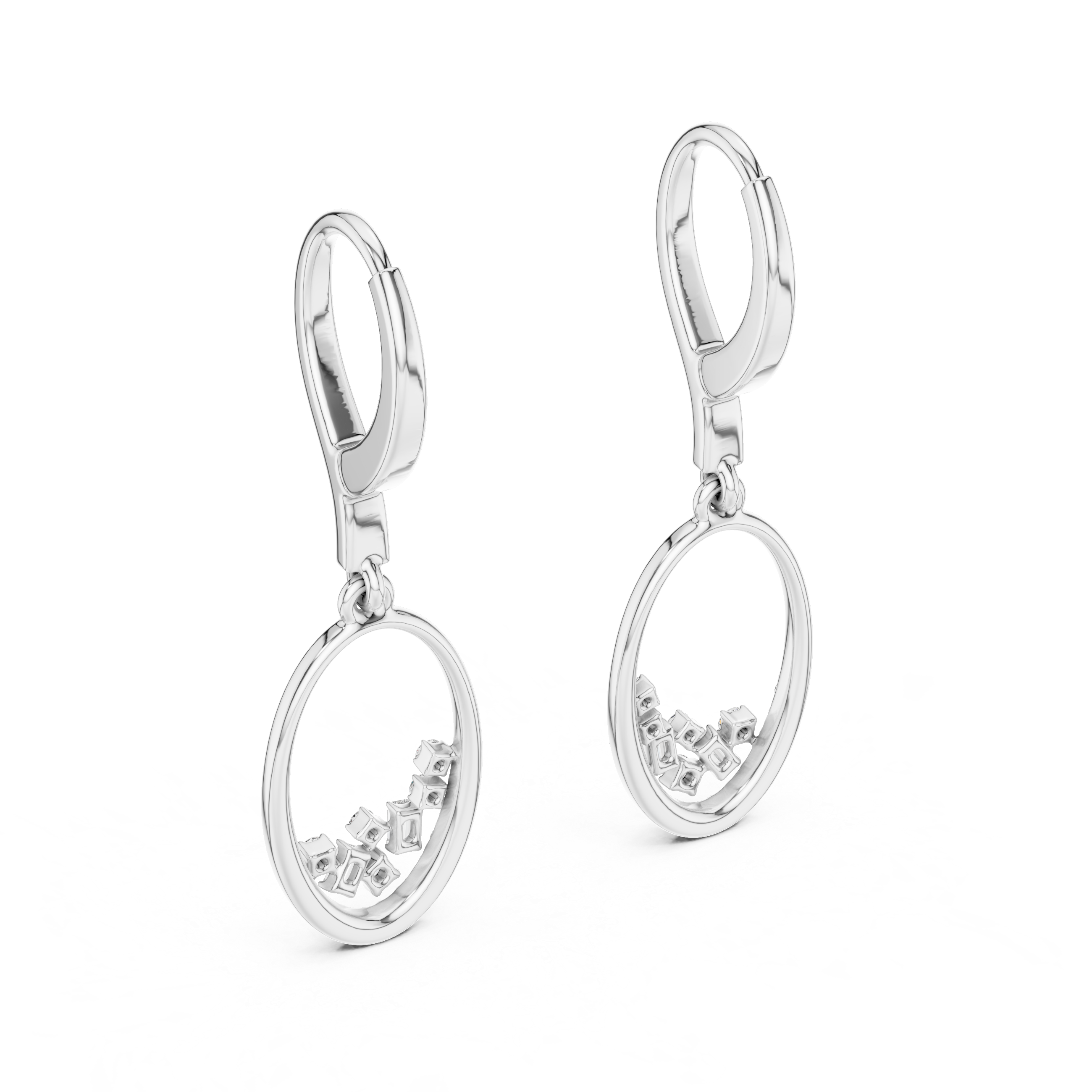 Rosy Luxe Diamond Hoop Earrings