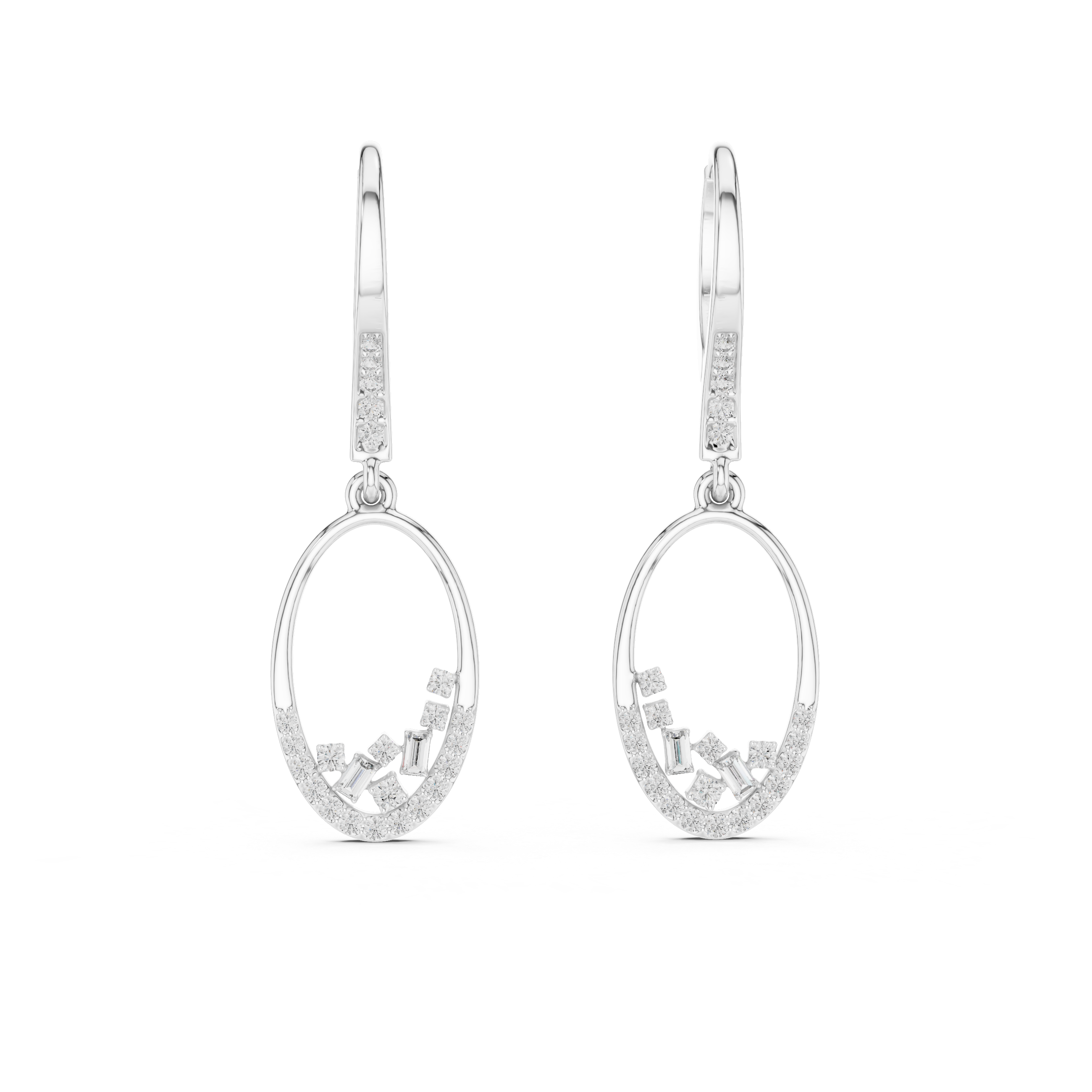 Rosy Luxe Diamond Hoop Earrings
