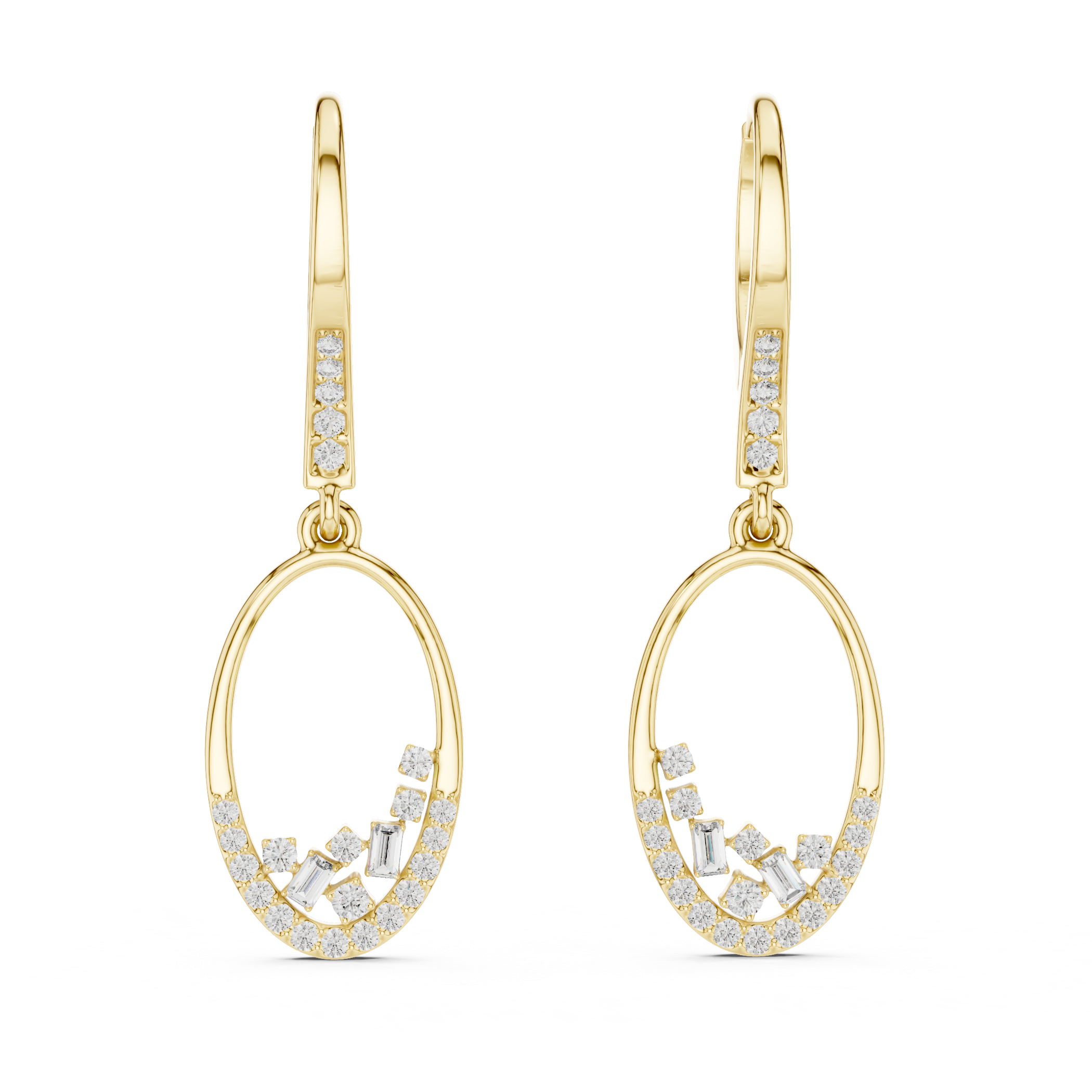 Rosy Luxe Diamond Hoop Earrings