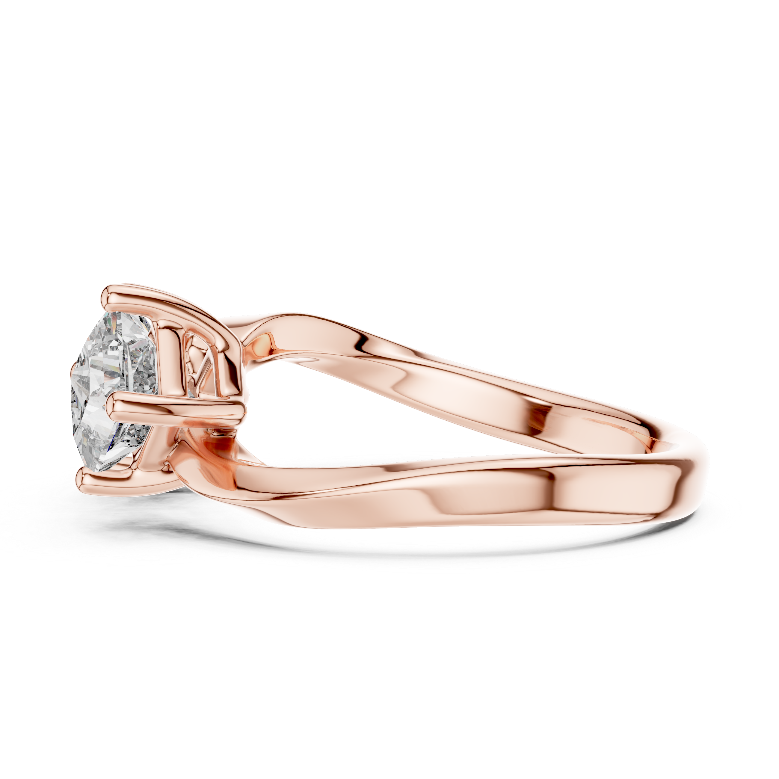 Two-Stone Princess Cut Diamond Ring in Yellow Gold