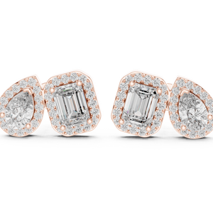 Twin Radiance Emerald & Pear Studs