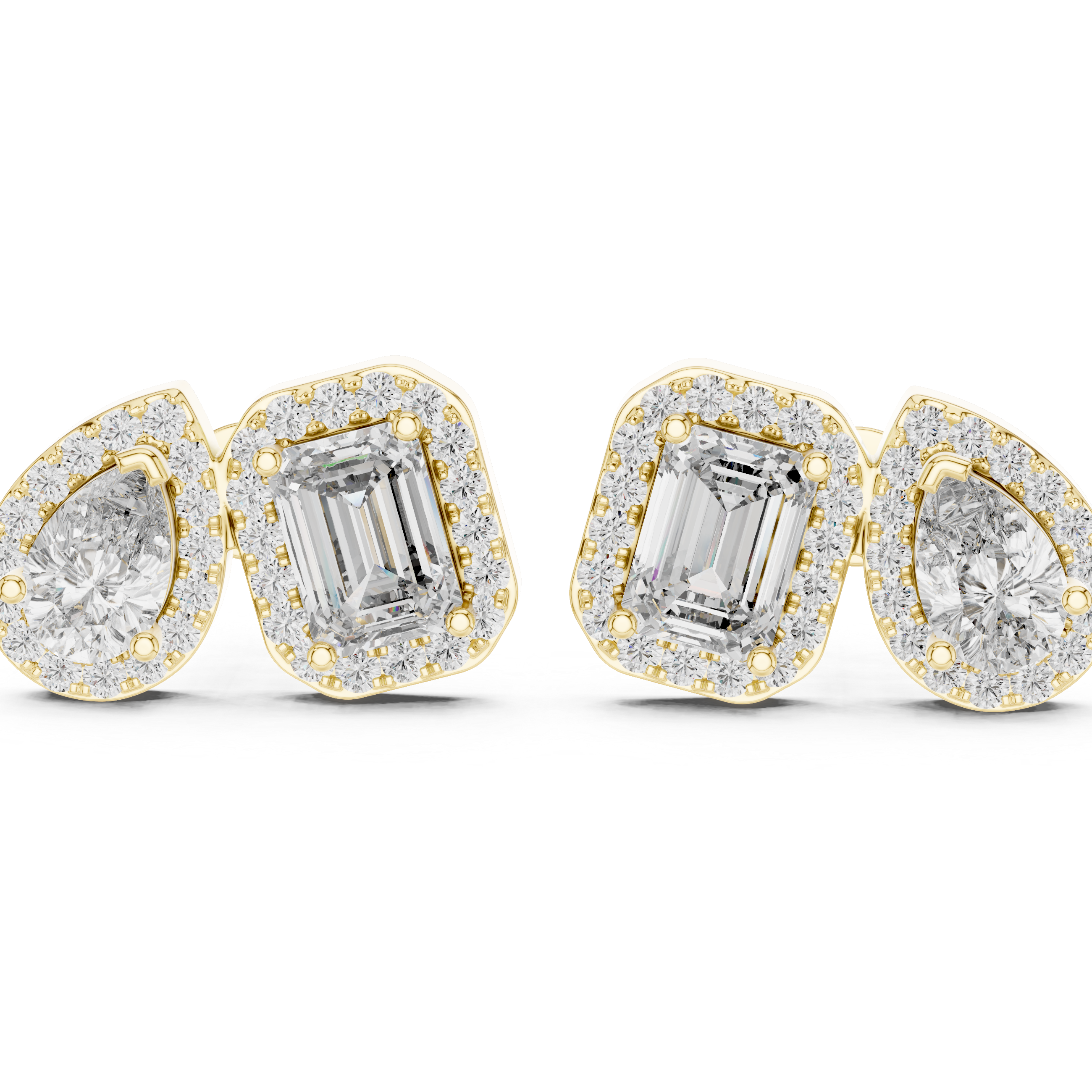 Twin Radiance Emerald & Pear Studs