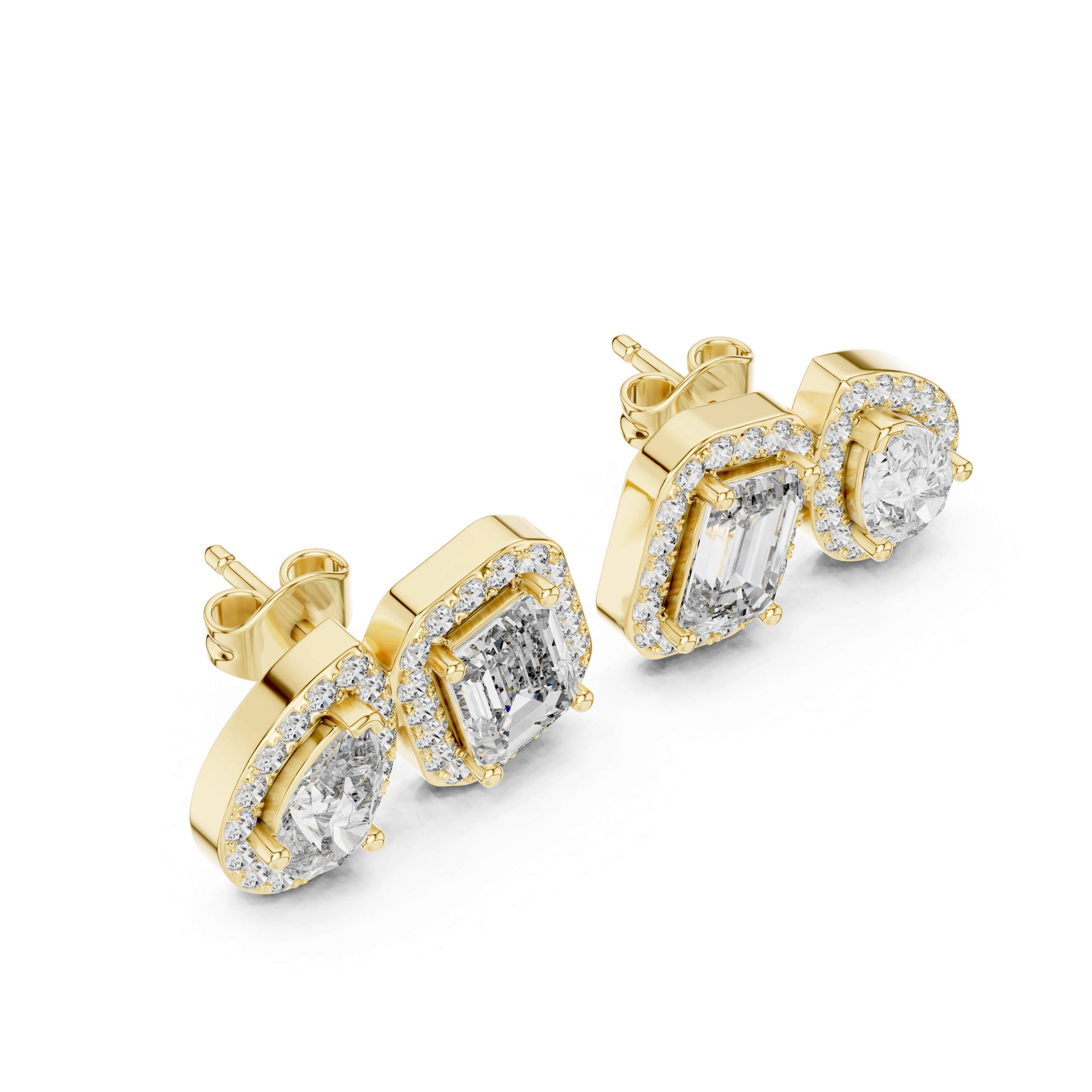 Twin Radiance Emerald & Pear Studs