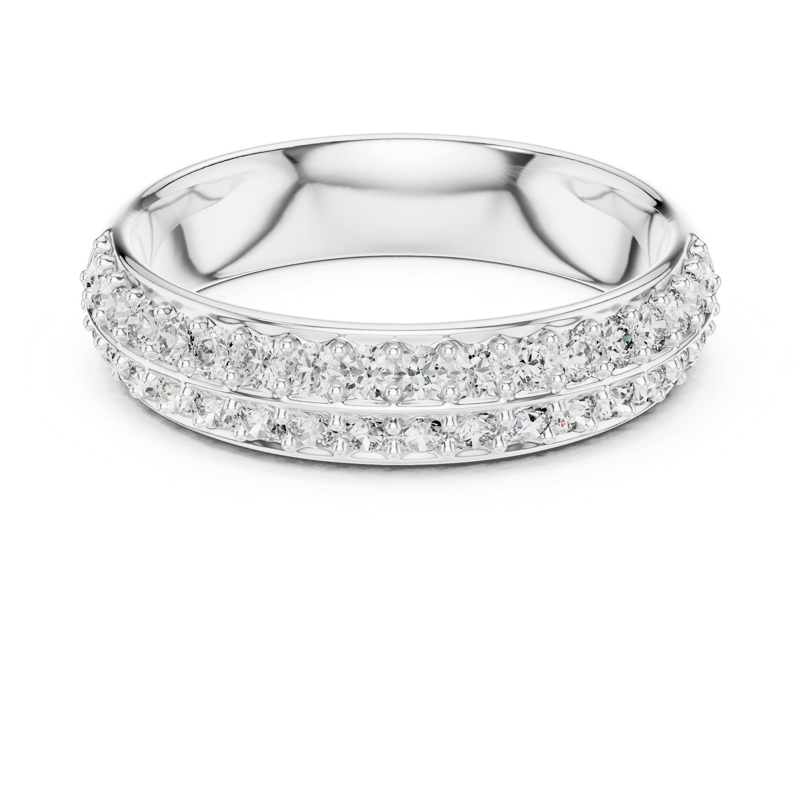 Rose Gold Double Row Diamond Ring.