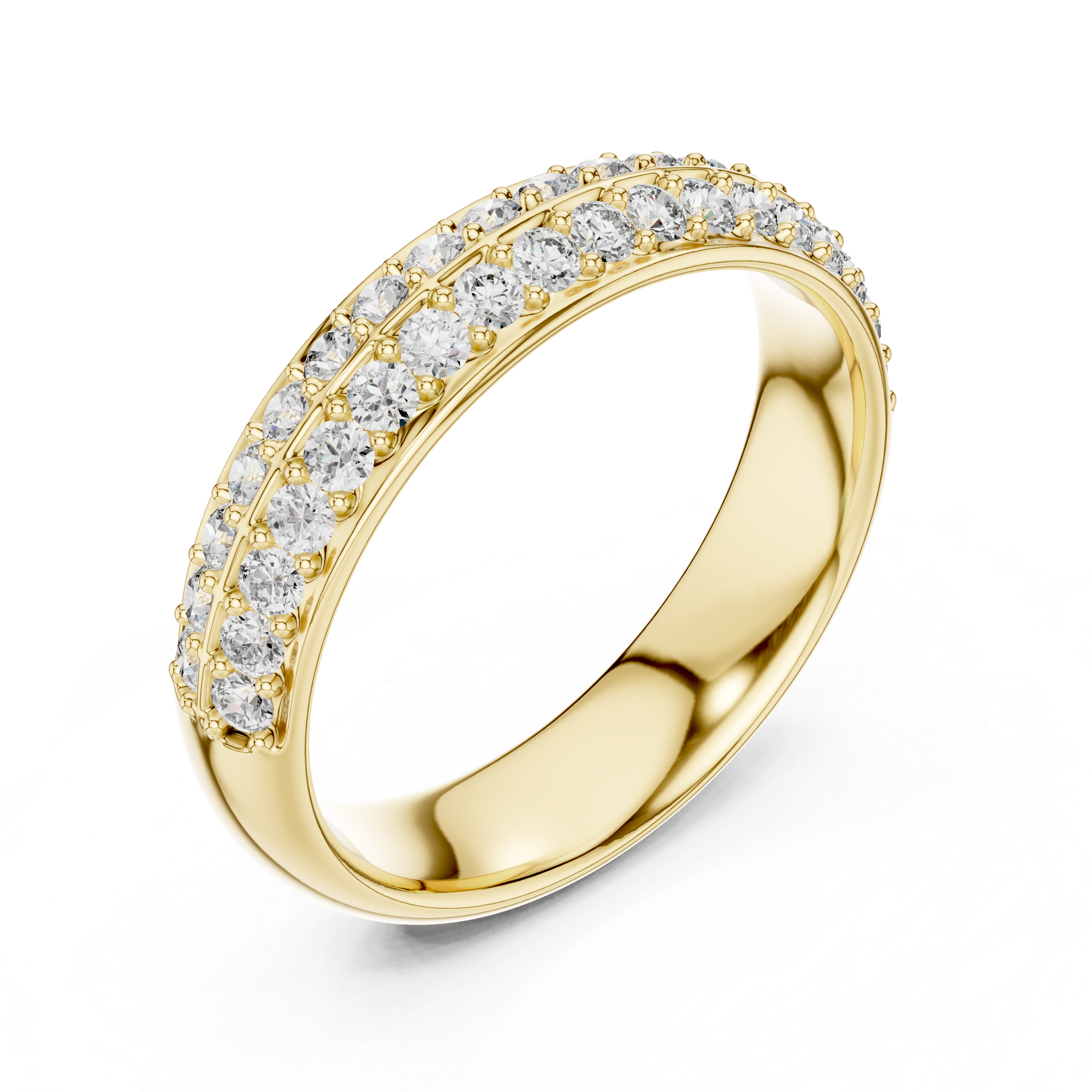 Rose Gold Double Row Diamond Ring.
