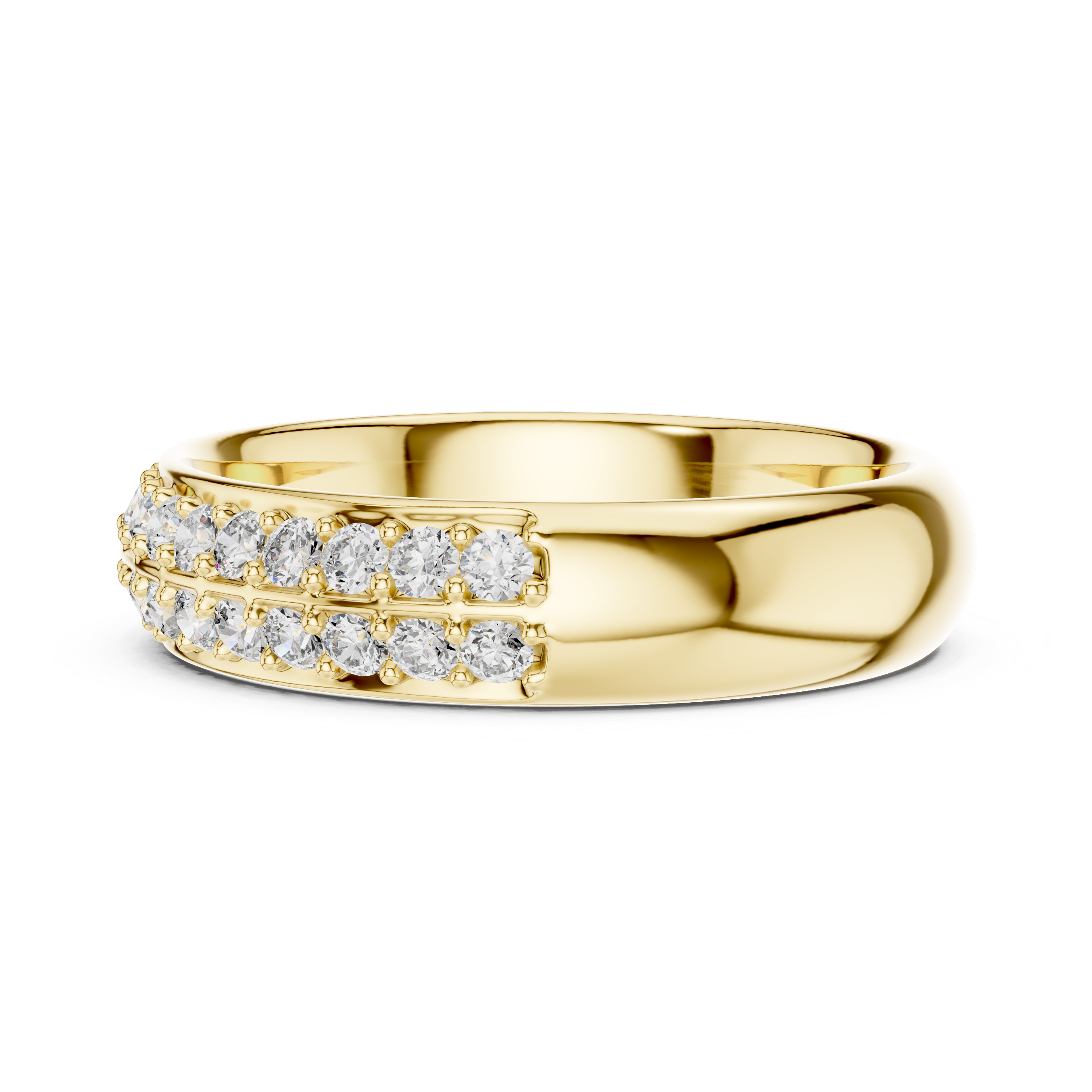 Rose Gold Double Row Diamond Ring.