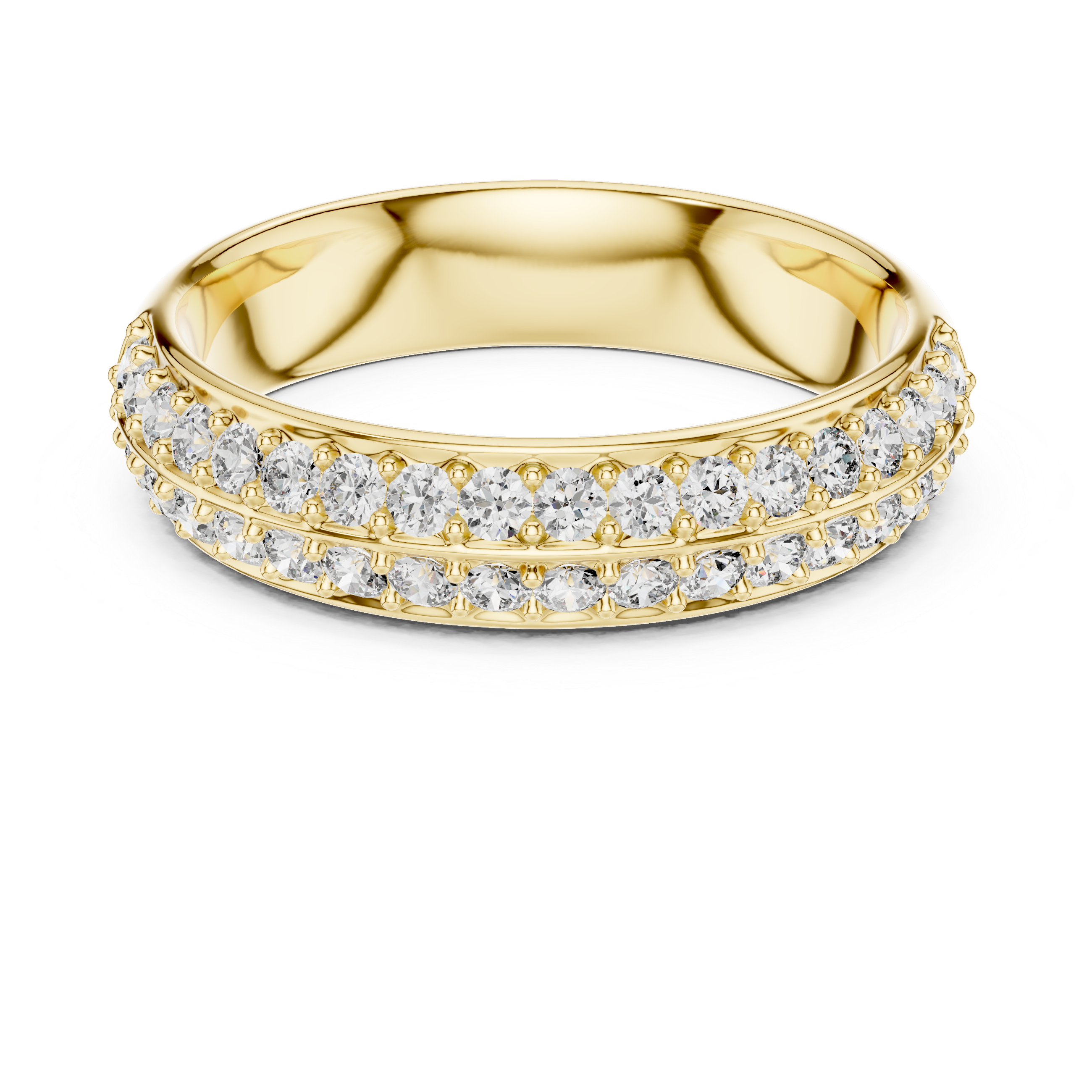 Rose Gold Double Row Diamond Ring.