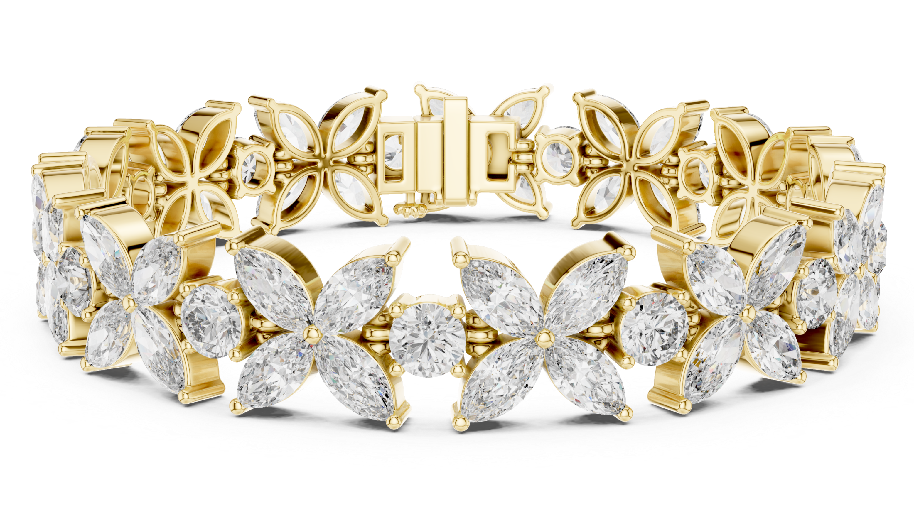 Floral Bloom Marquise Diamond Bracelet