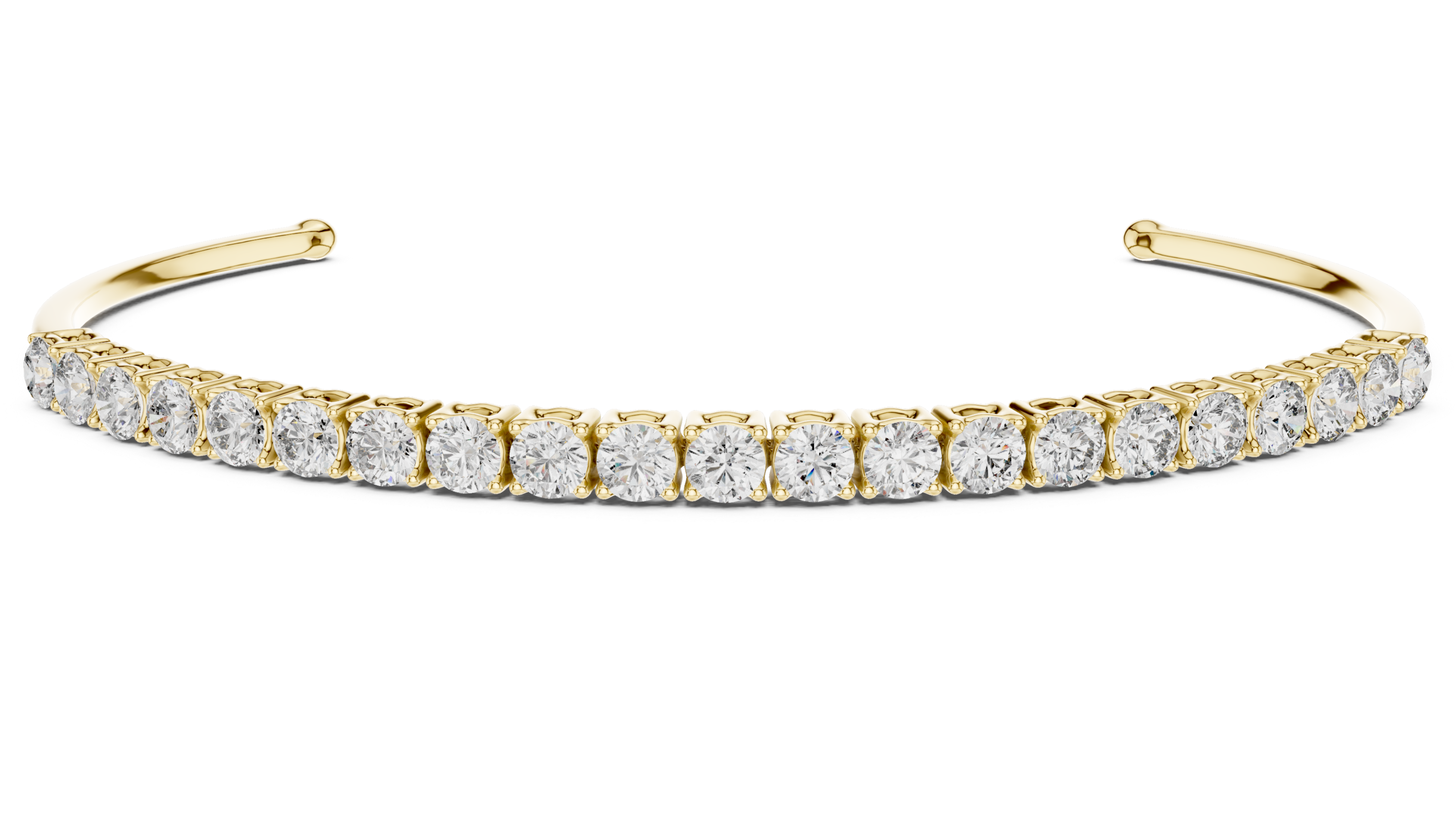 Grace Line Diamond Open Bangle