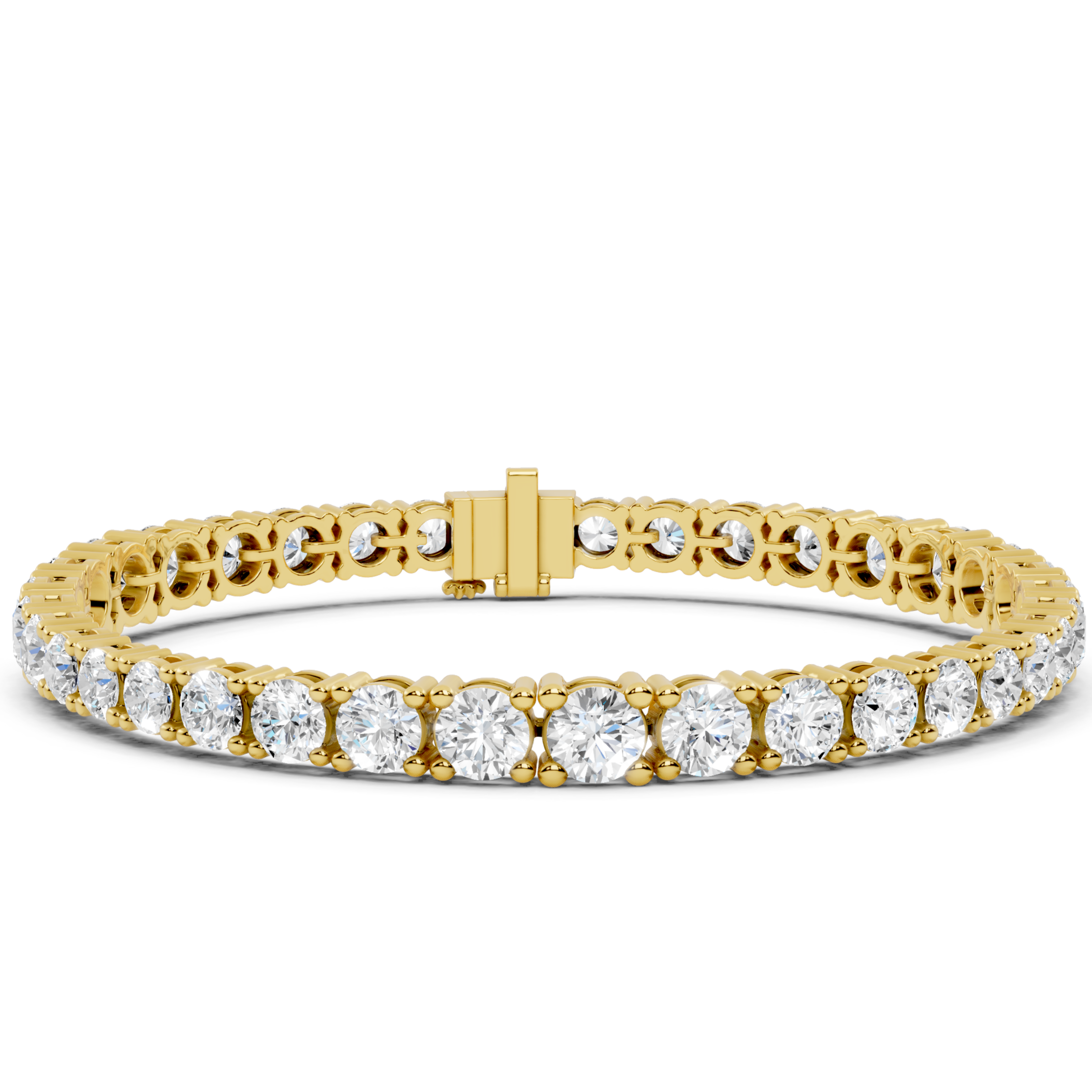 Elegant Gold Tennis Bracelet with Round Cut Diamonds