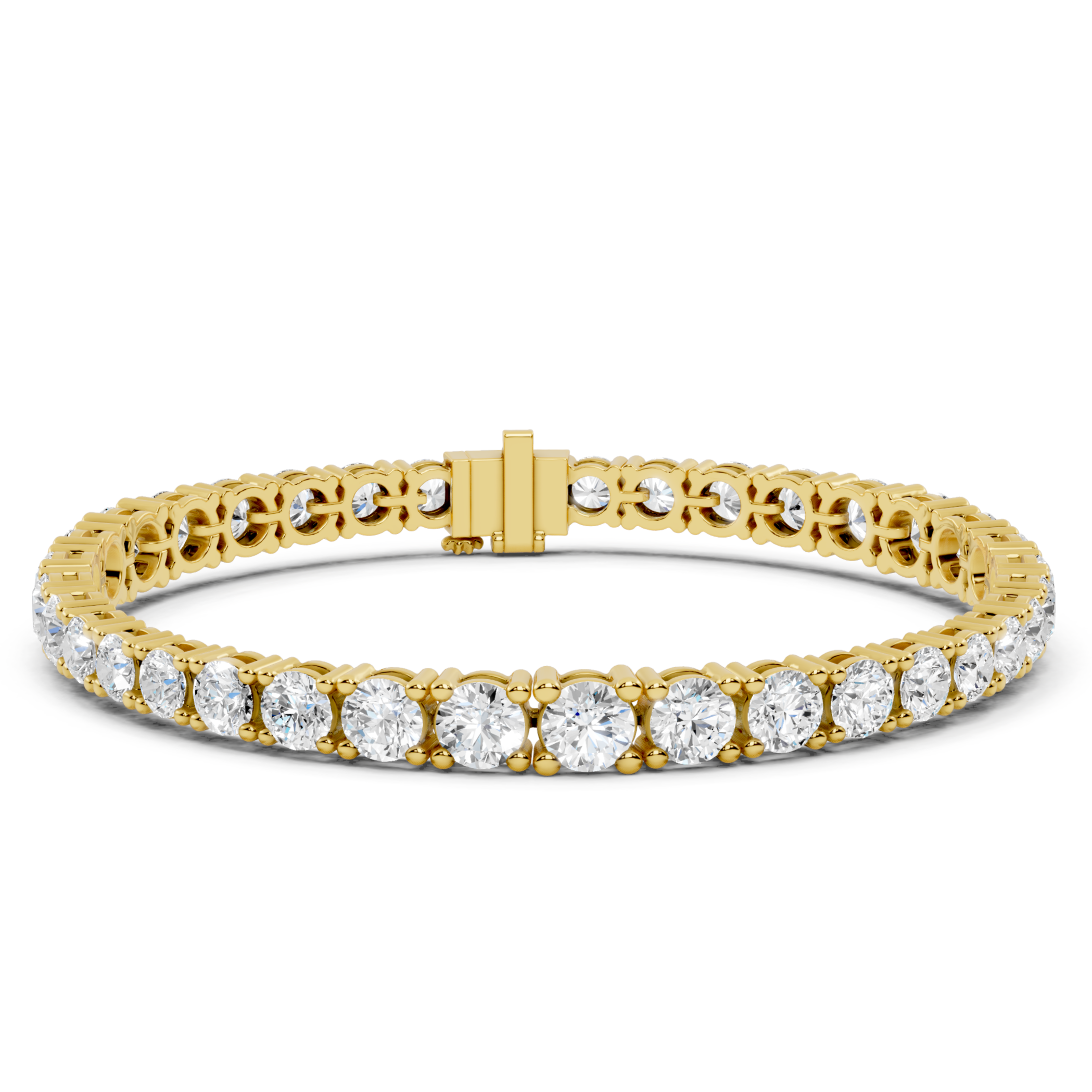 Elegant Gold Tennis Bracelet with Round Cut Diamonds