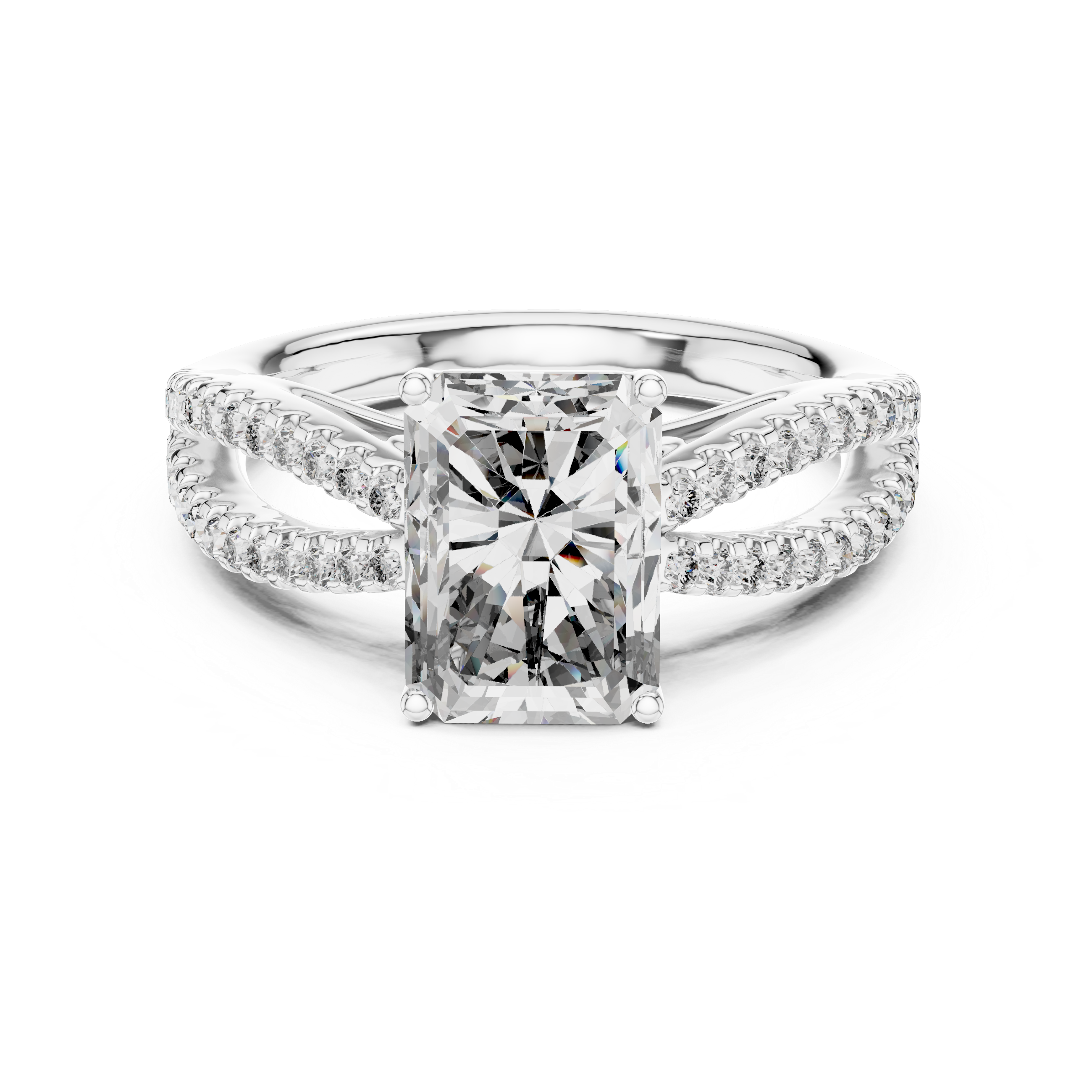 Elegant Rose Gold Engagement Ring with Split Shank Diamond Accents