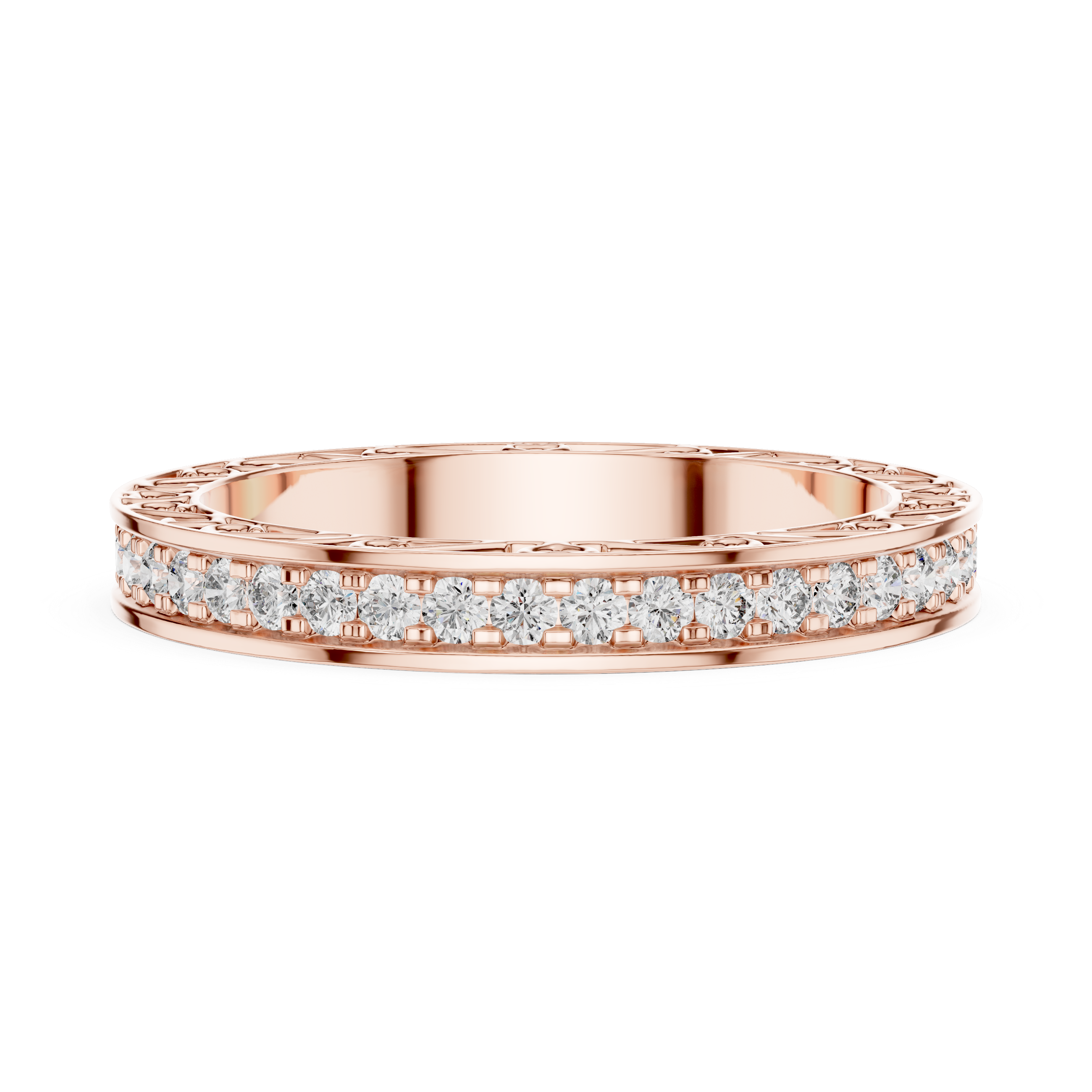 Elegant Vintage-Inspired Gold Diamond Eternity Band