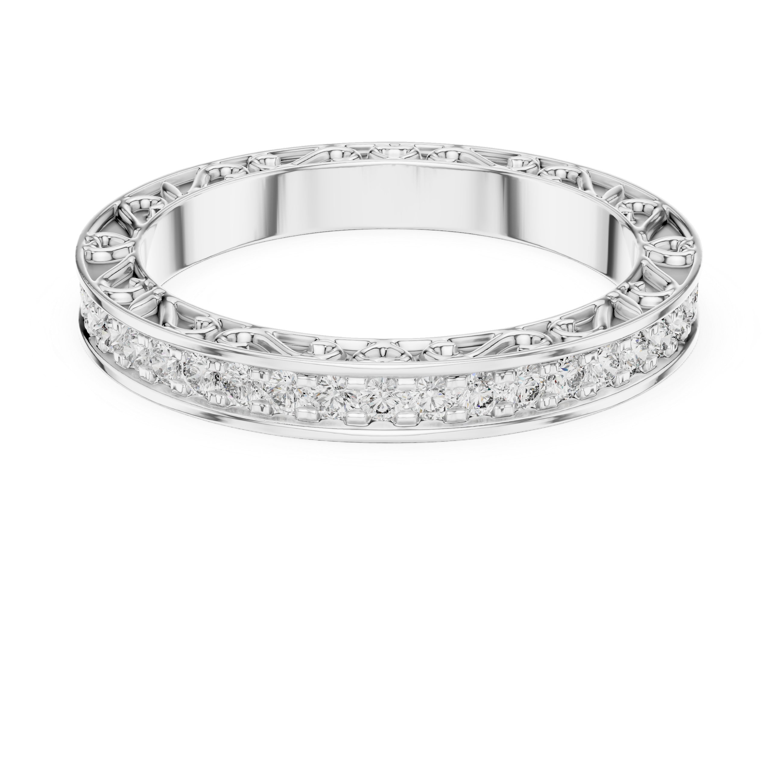 Elegant Vintage-Inspired Gold Diamond Eternity Band