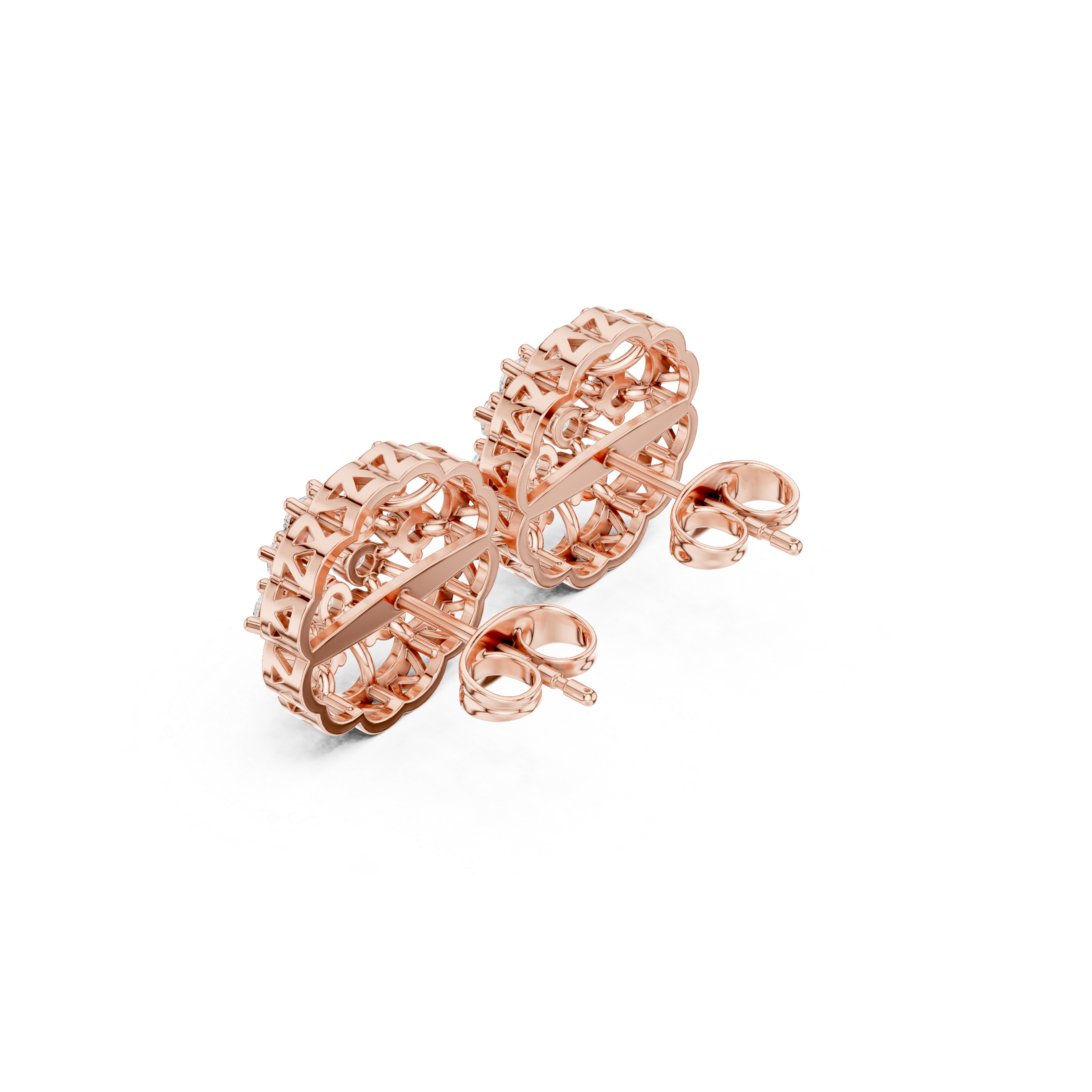 Sparkling Petal Diamond Earrings