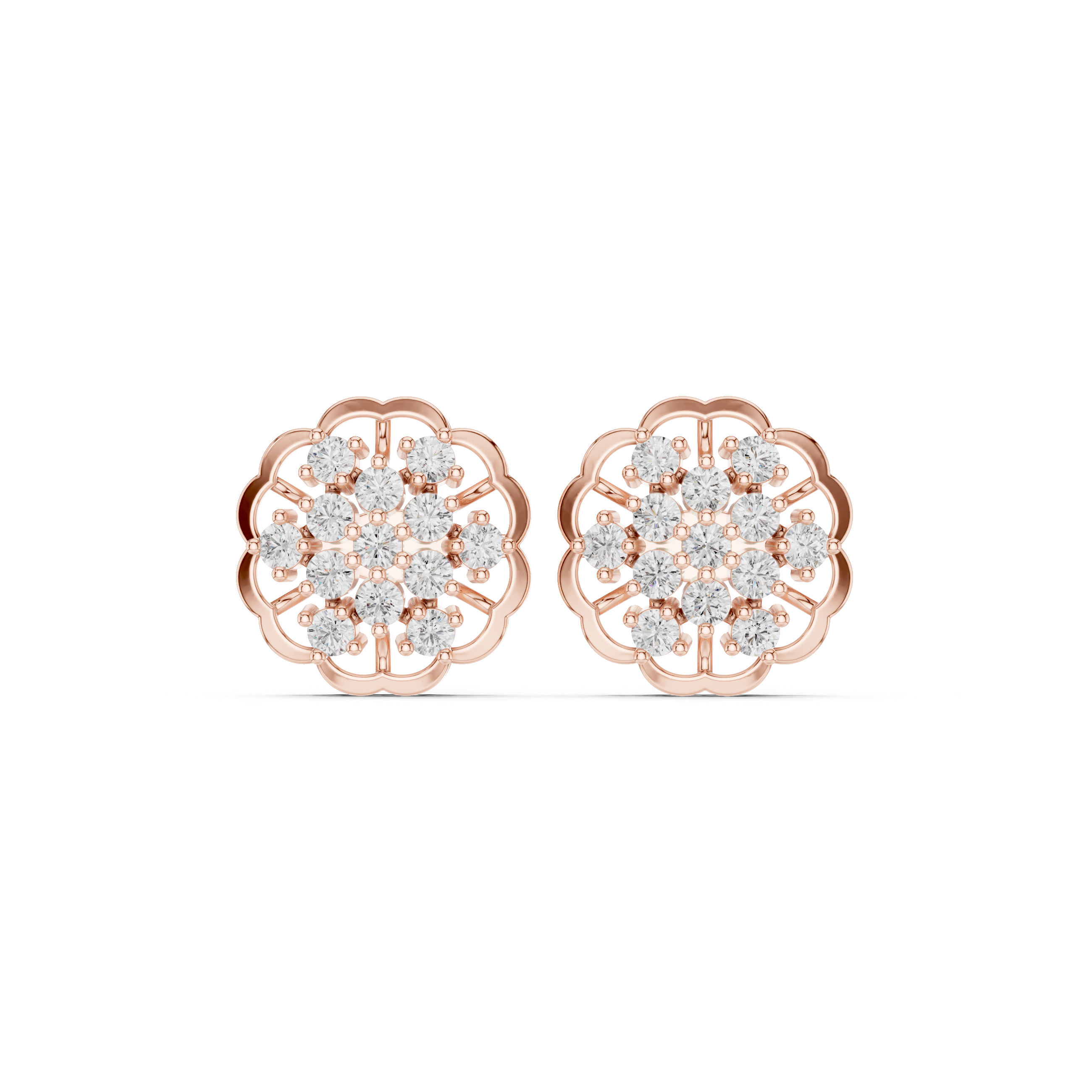 Sparkling Petal Diamond Earrings