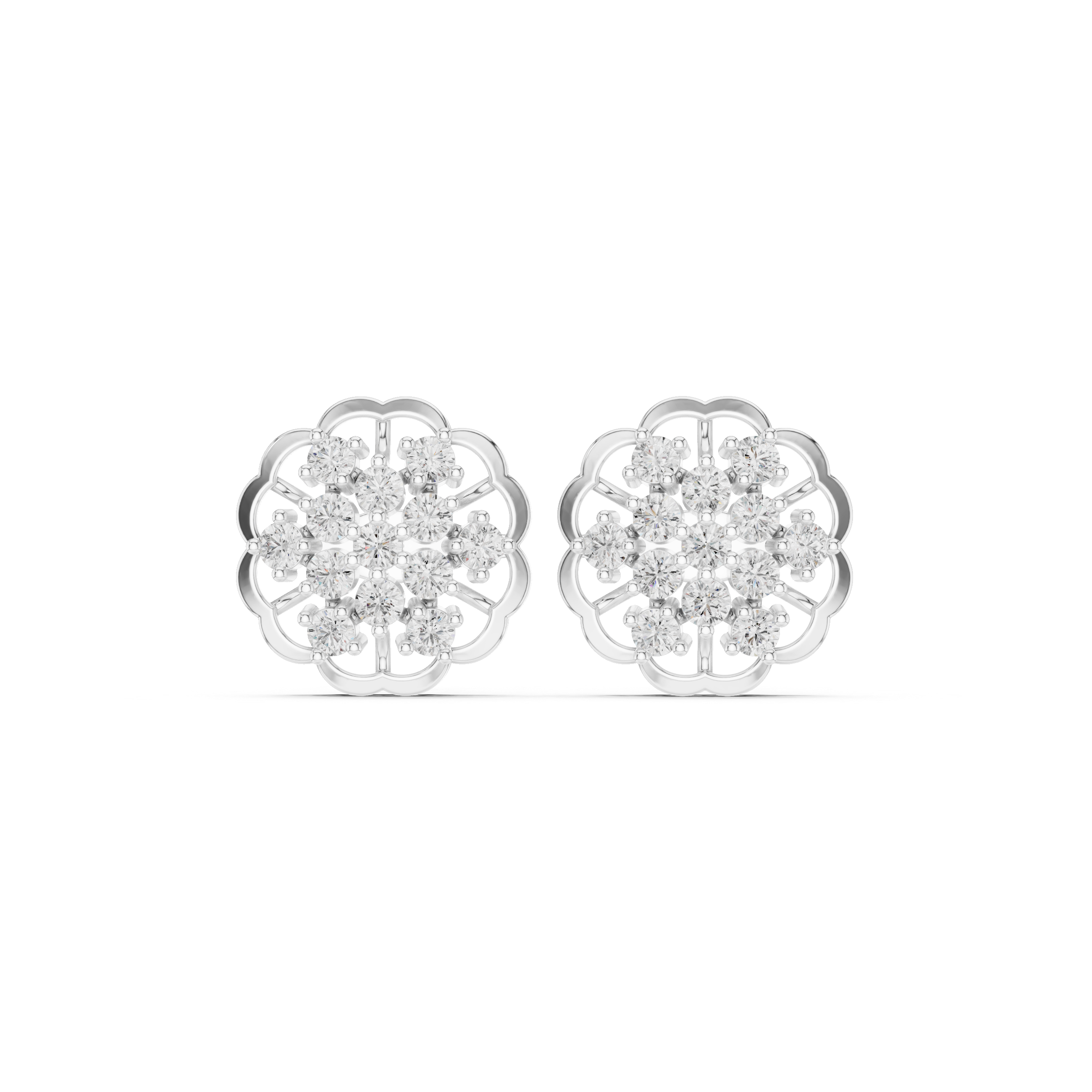 Sparkling Petal Diamond Earrings