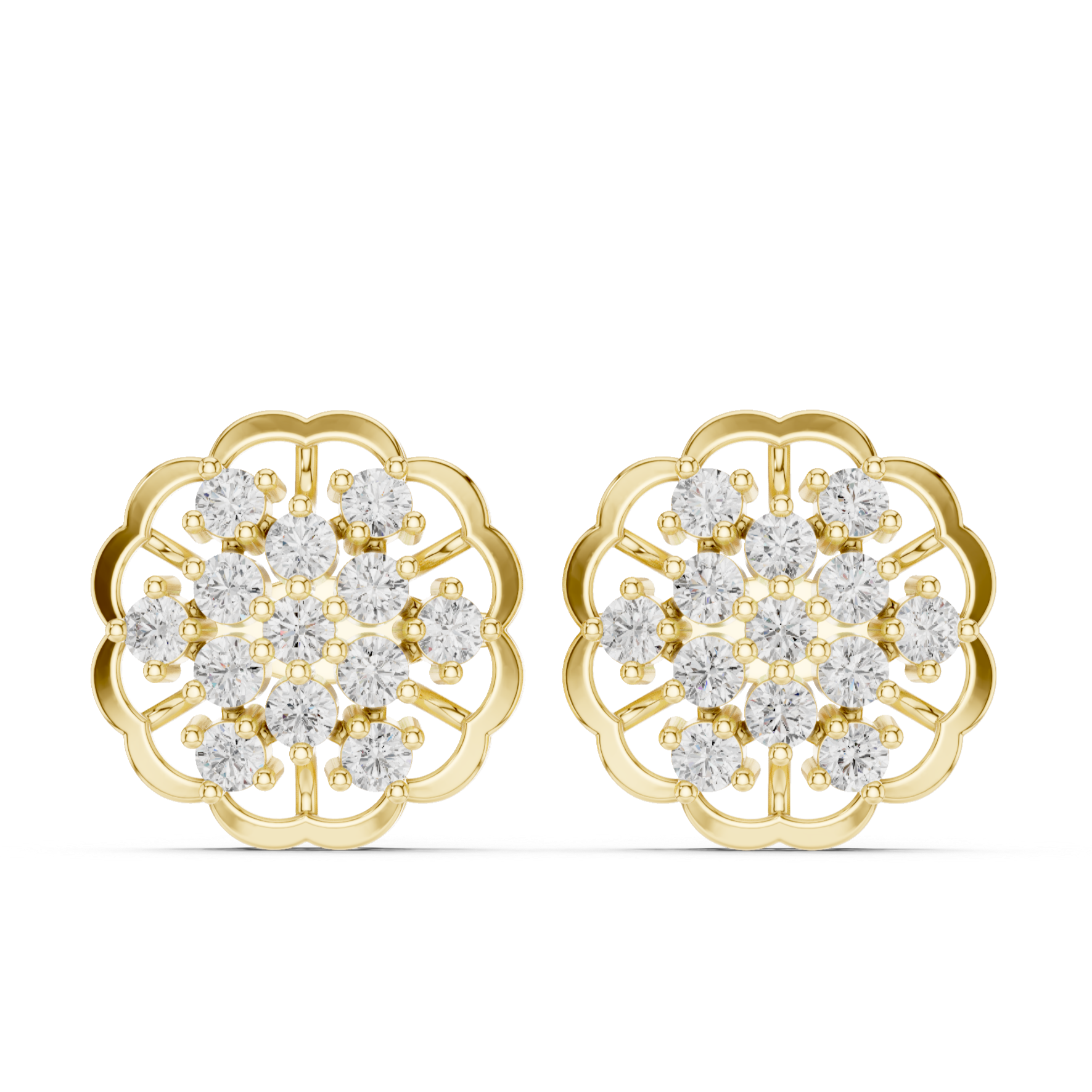 Sparkling Petal Diamond Earrings