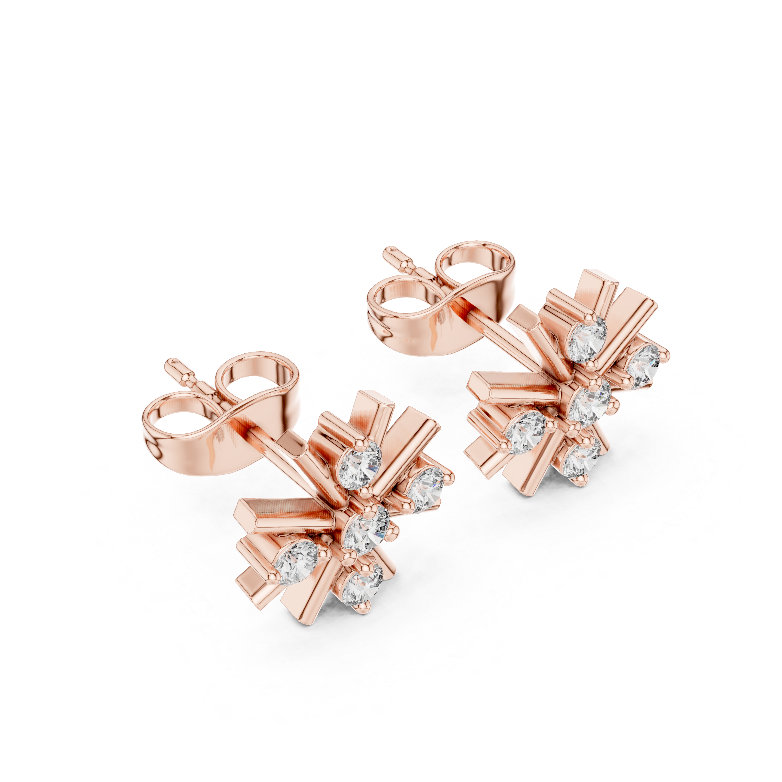 Starburst Diamond Stud Earrings.
