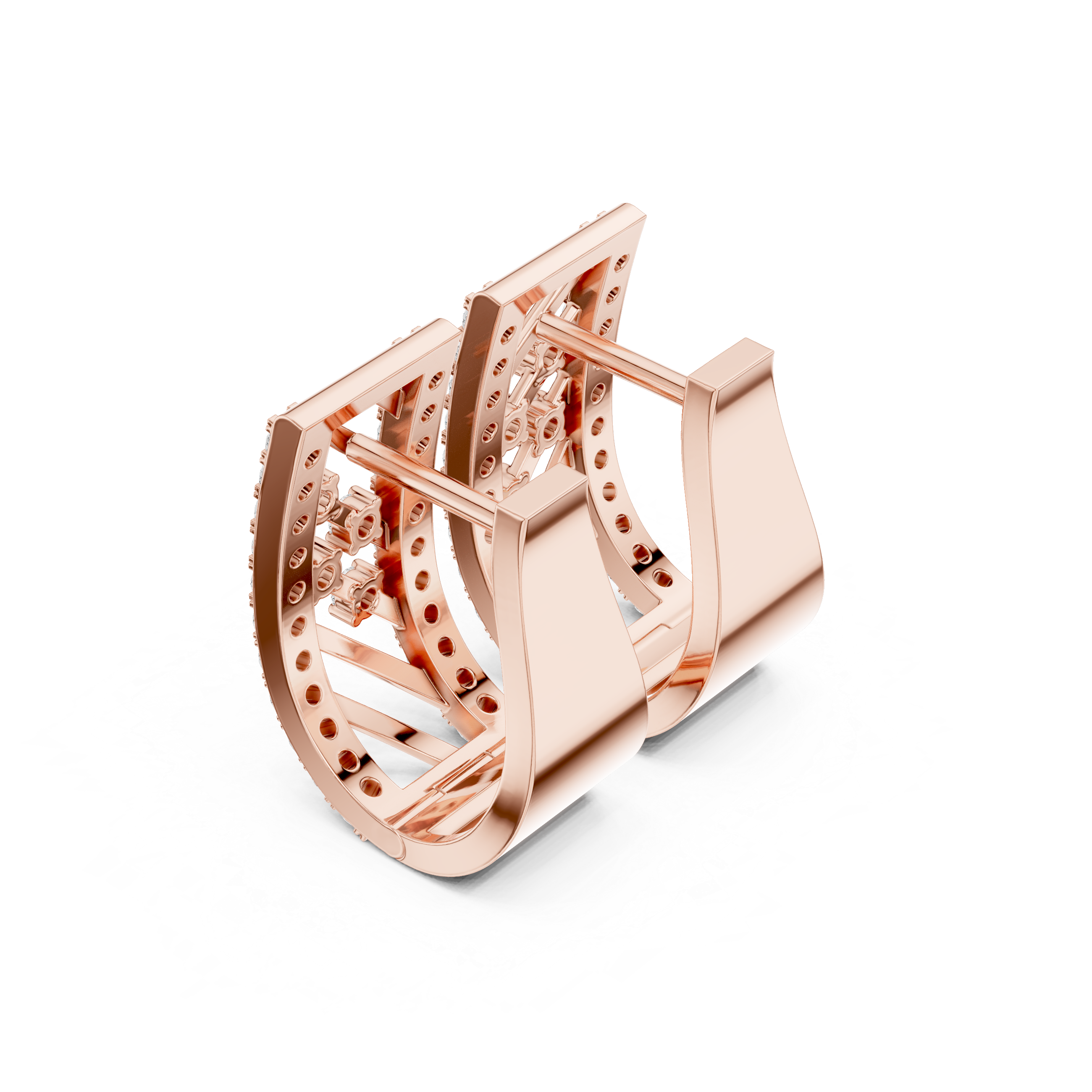 Radiant Stripes Diamond Hoop Earrings