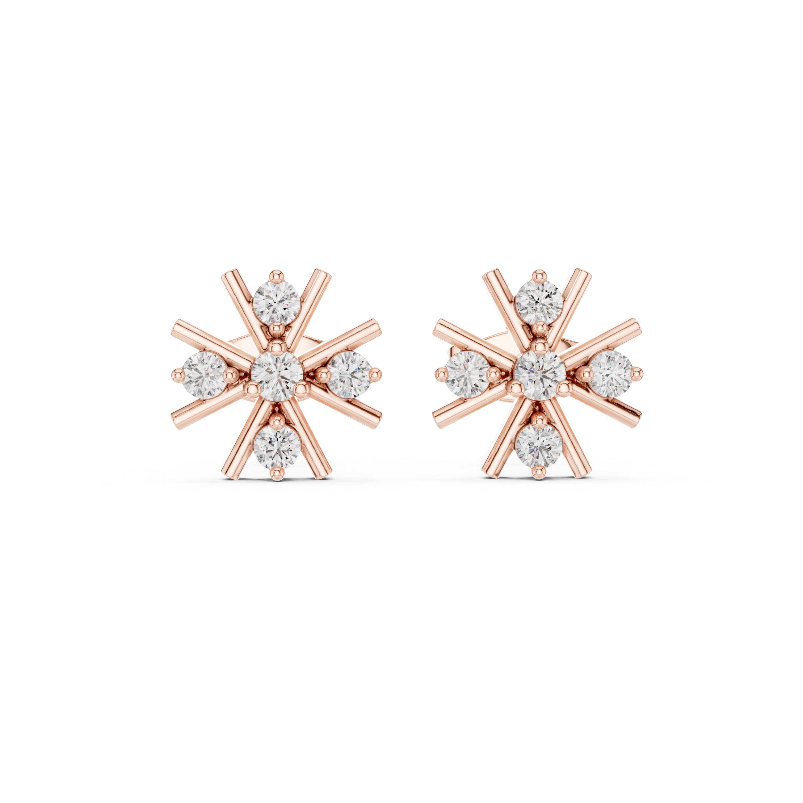Starburst Diamond Stud Earrings.