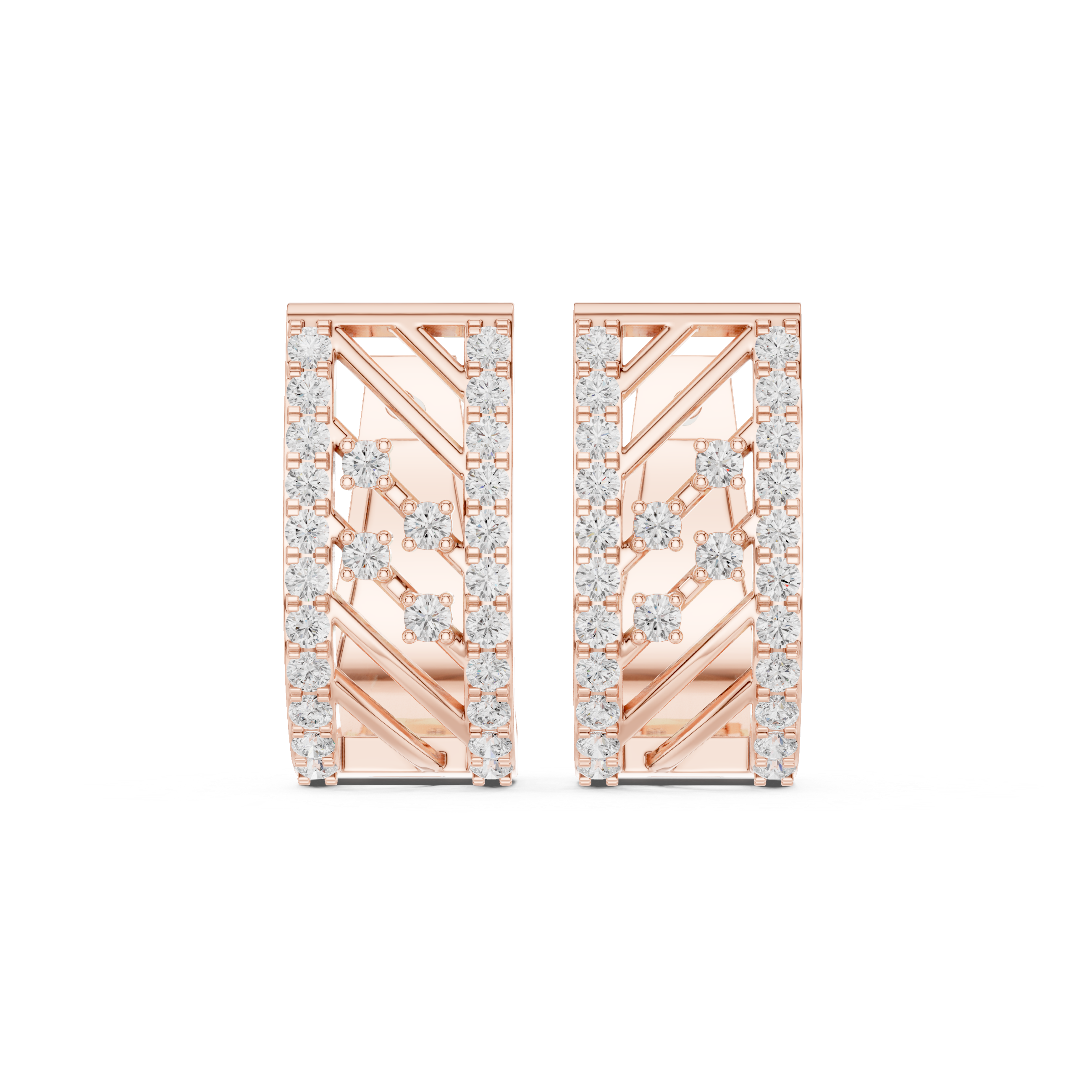 Radiant Stripes Diamond Hoop Earrings