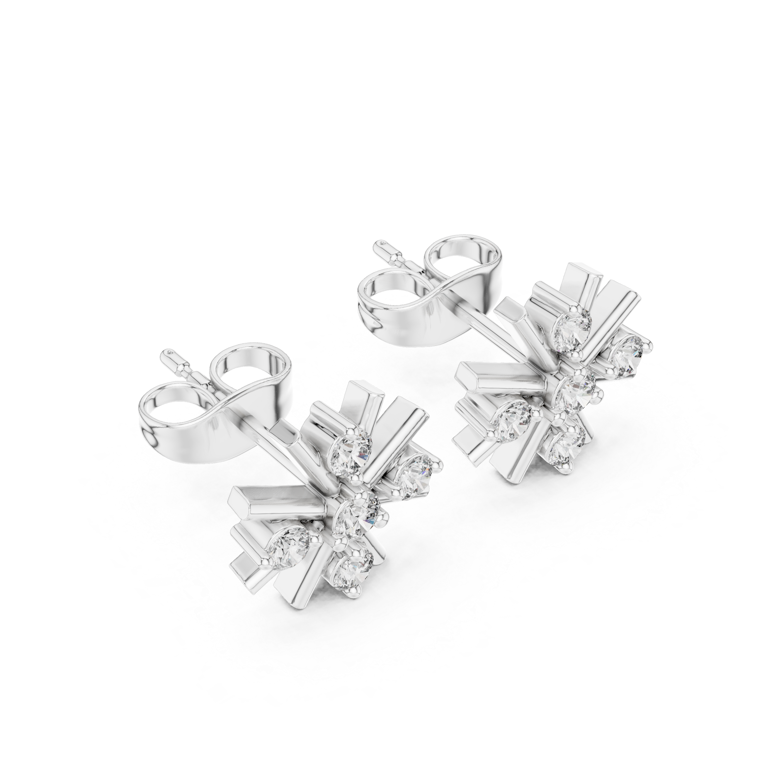 Starburst Diamond Stud Earrings.