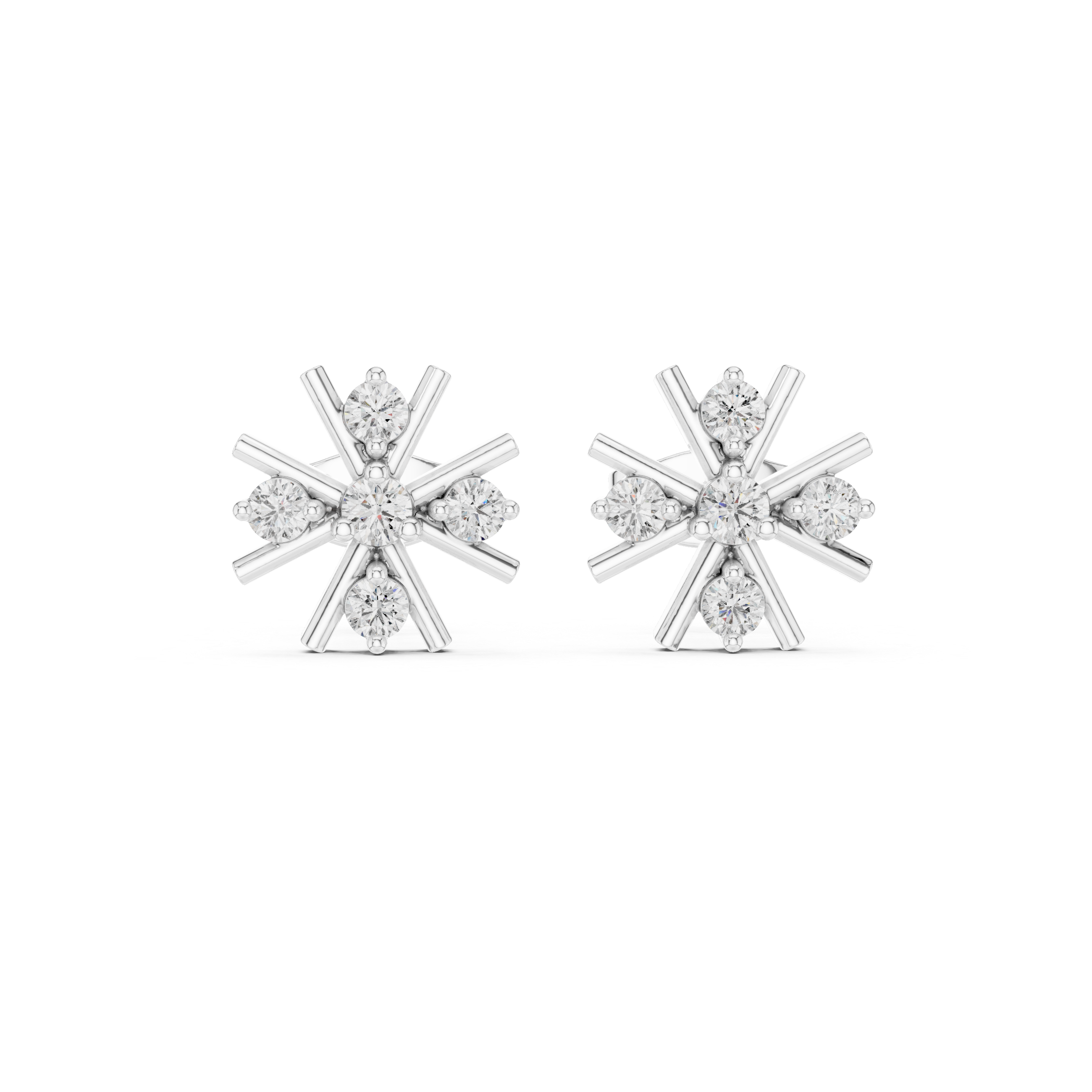 Starburst Diamond Stud Earrings.