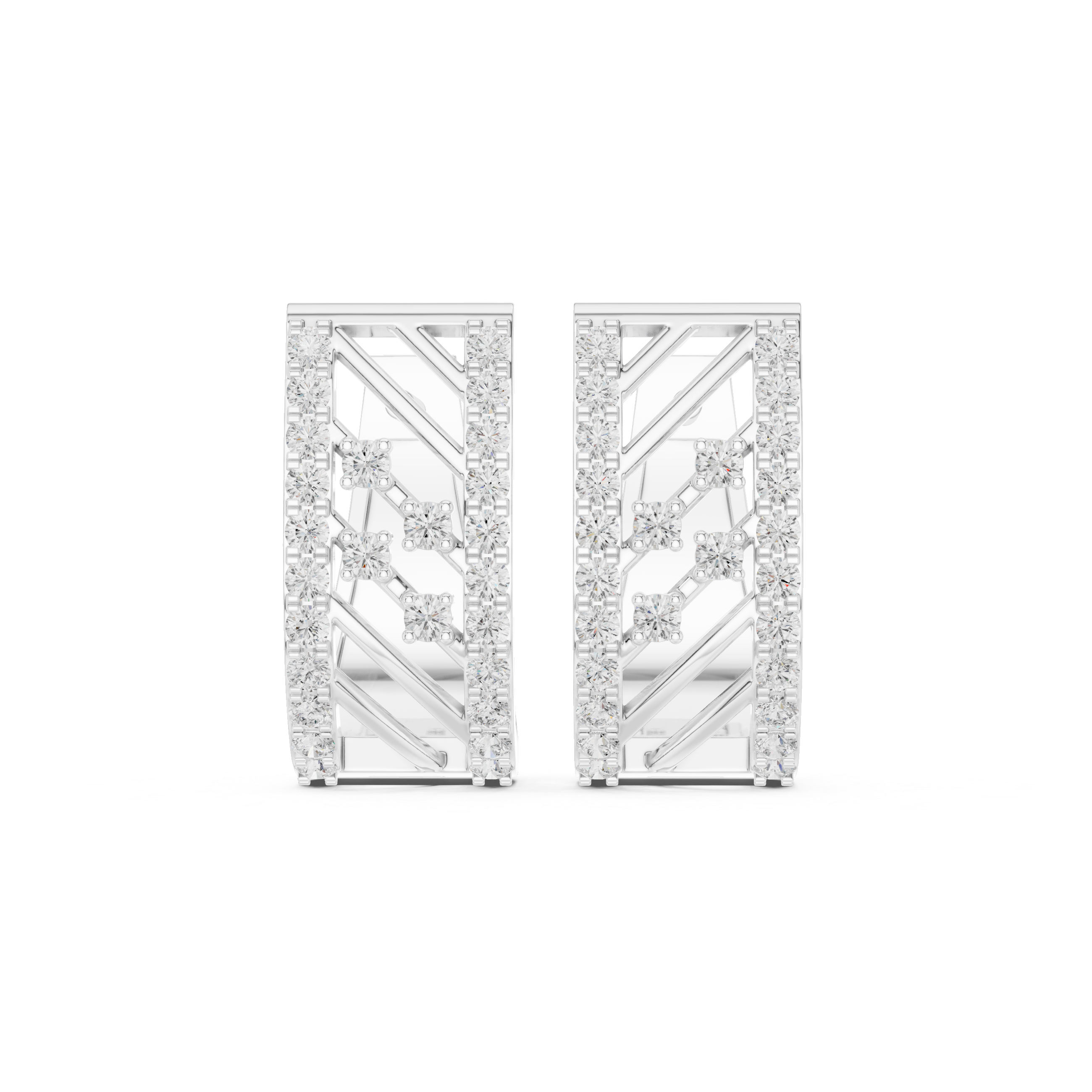 Radiant Stripes Diamond Hoop Earrings