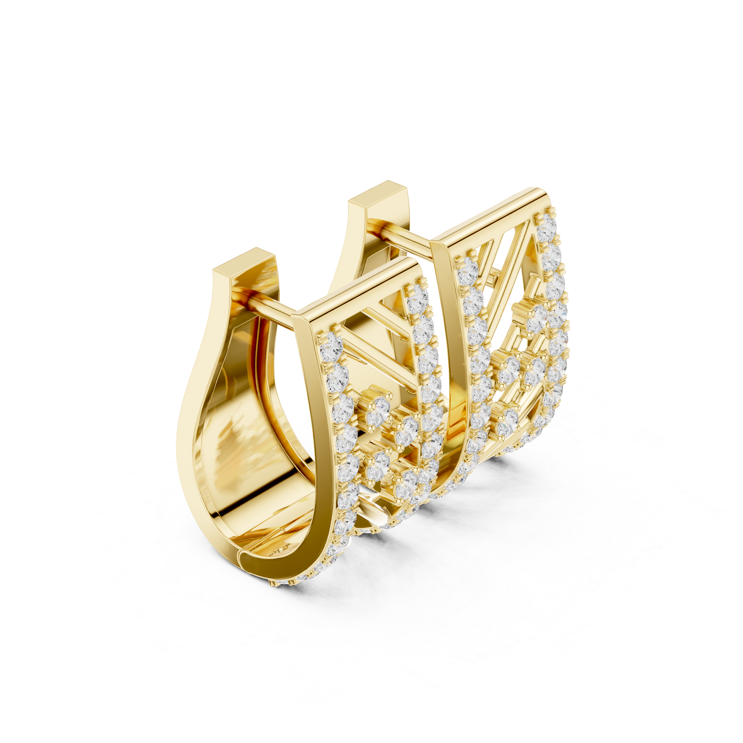 Radiant Stripes Diamond Hoop Earrings