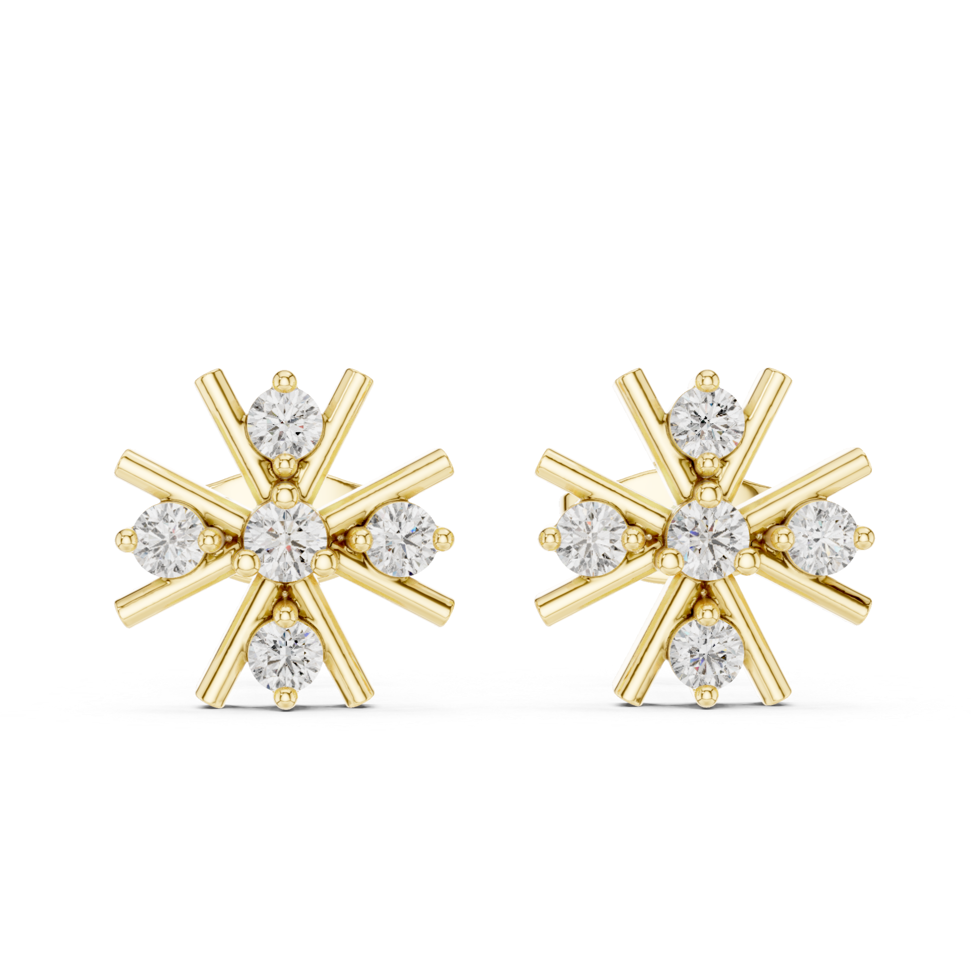 Starburst Diamond Stud Earrings.
