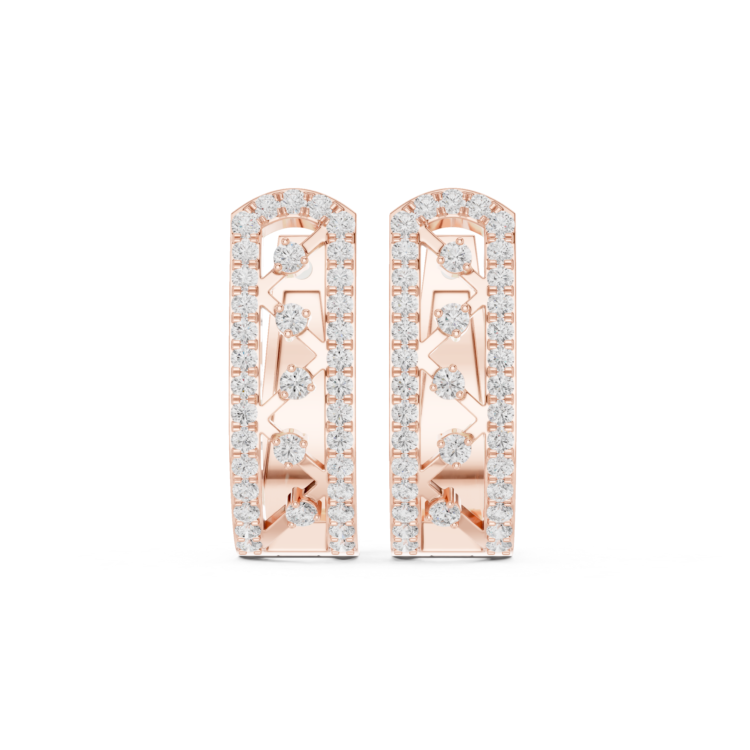 Dazzling Row Diamond Earrings