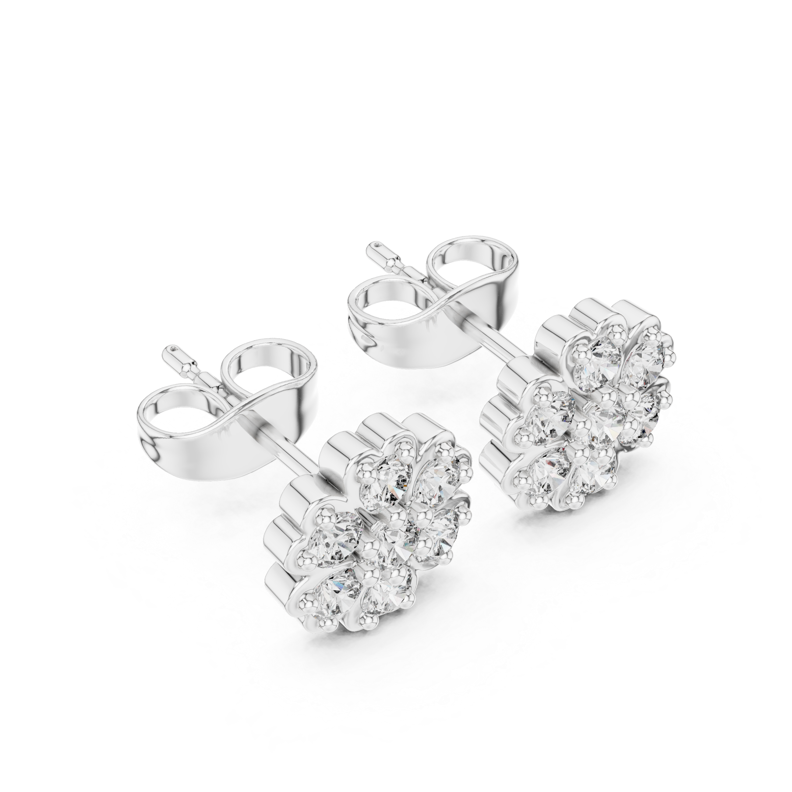 Floral cluster Diamond Stud Earrings.