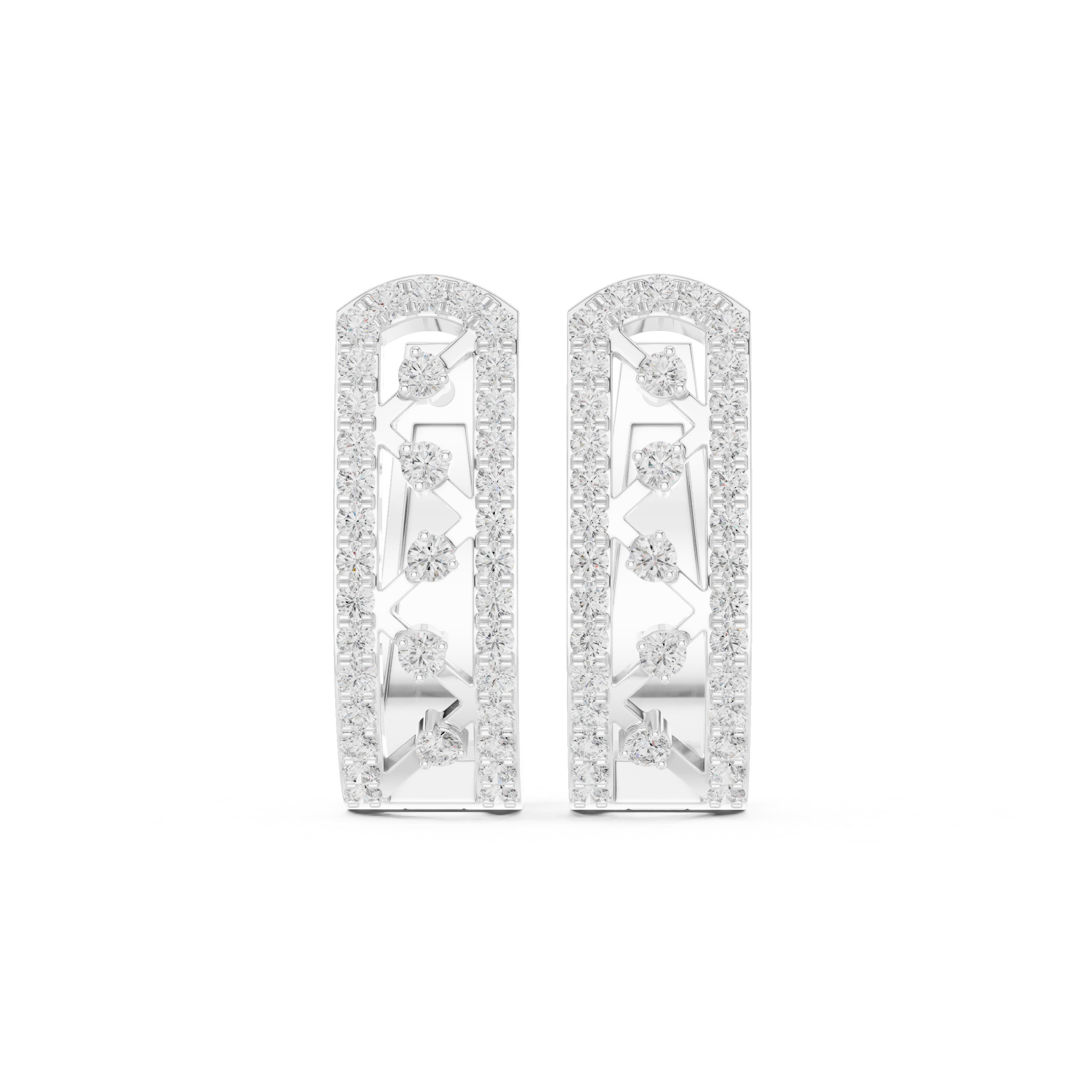 Dazzling Row Diamond Earrings