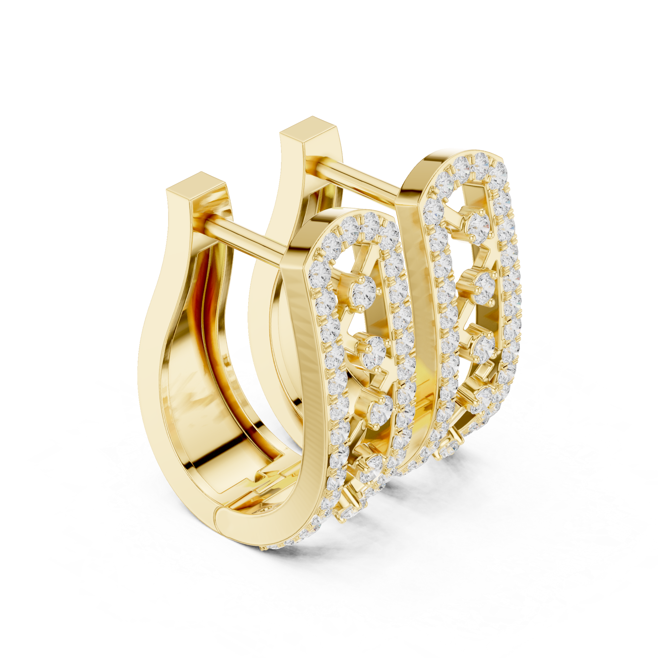 Dazzling Row Diamond Earrings