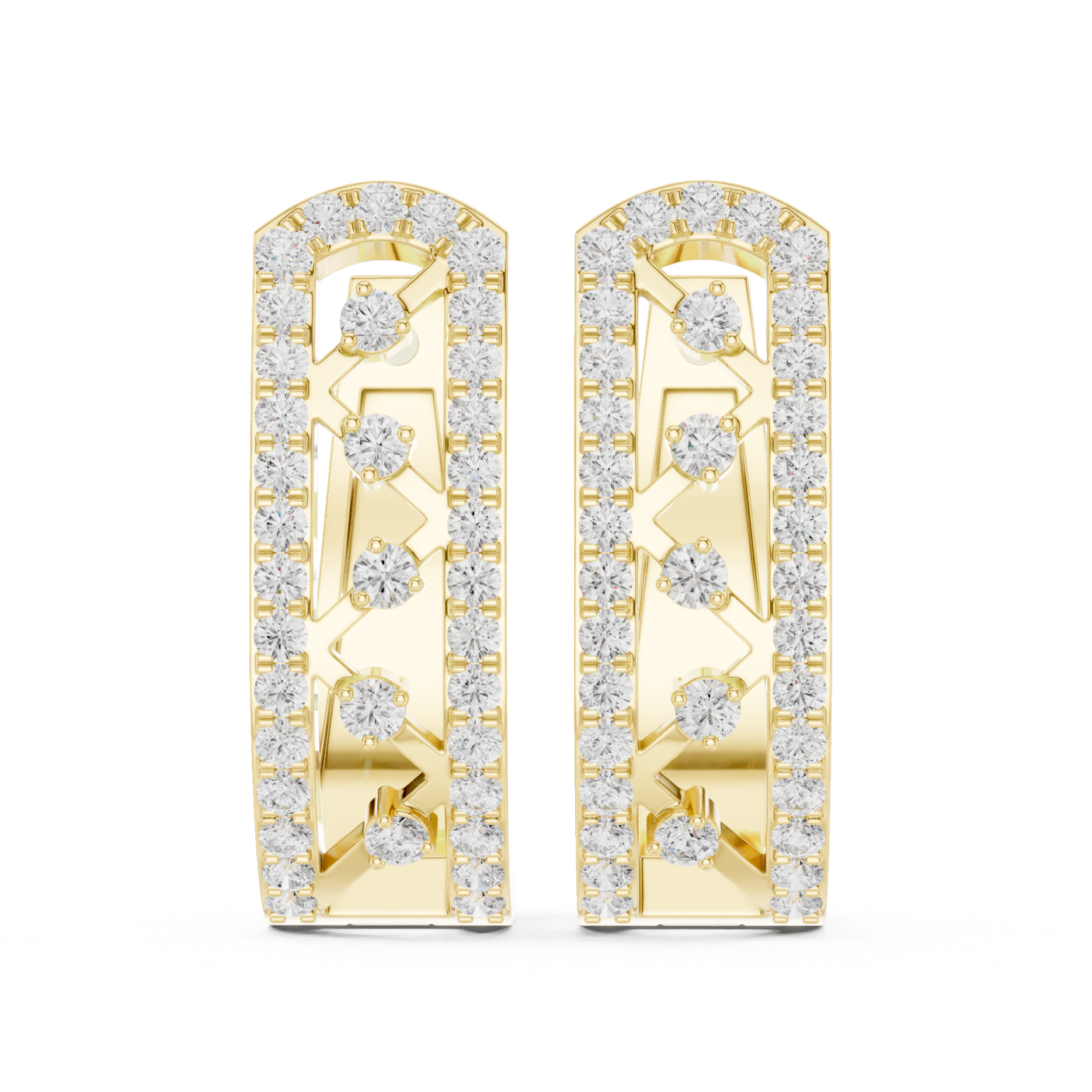 Dazzling Row Diamond Earrings