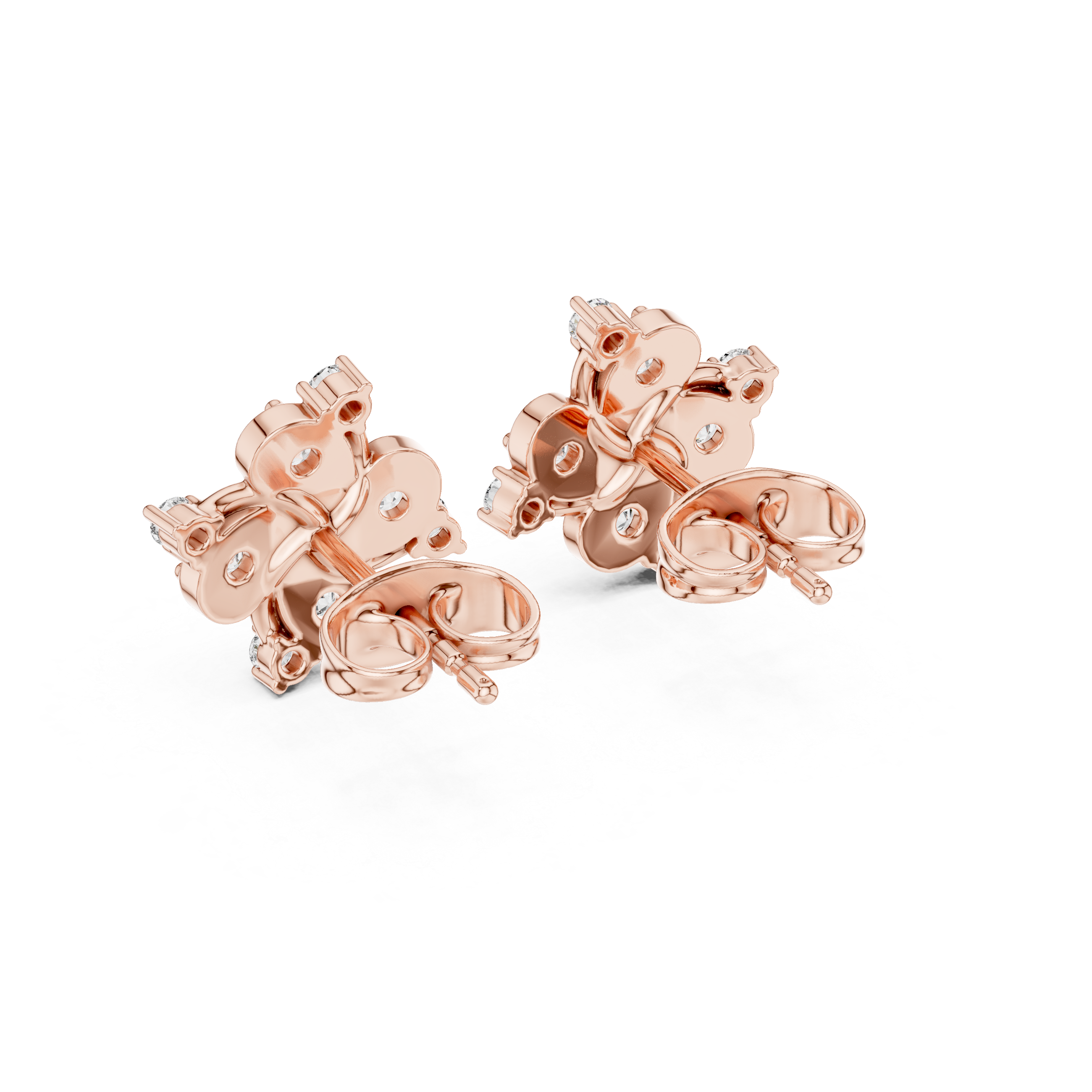 cluster Diamond Stud Earrings