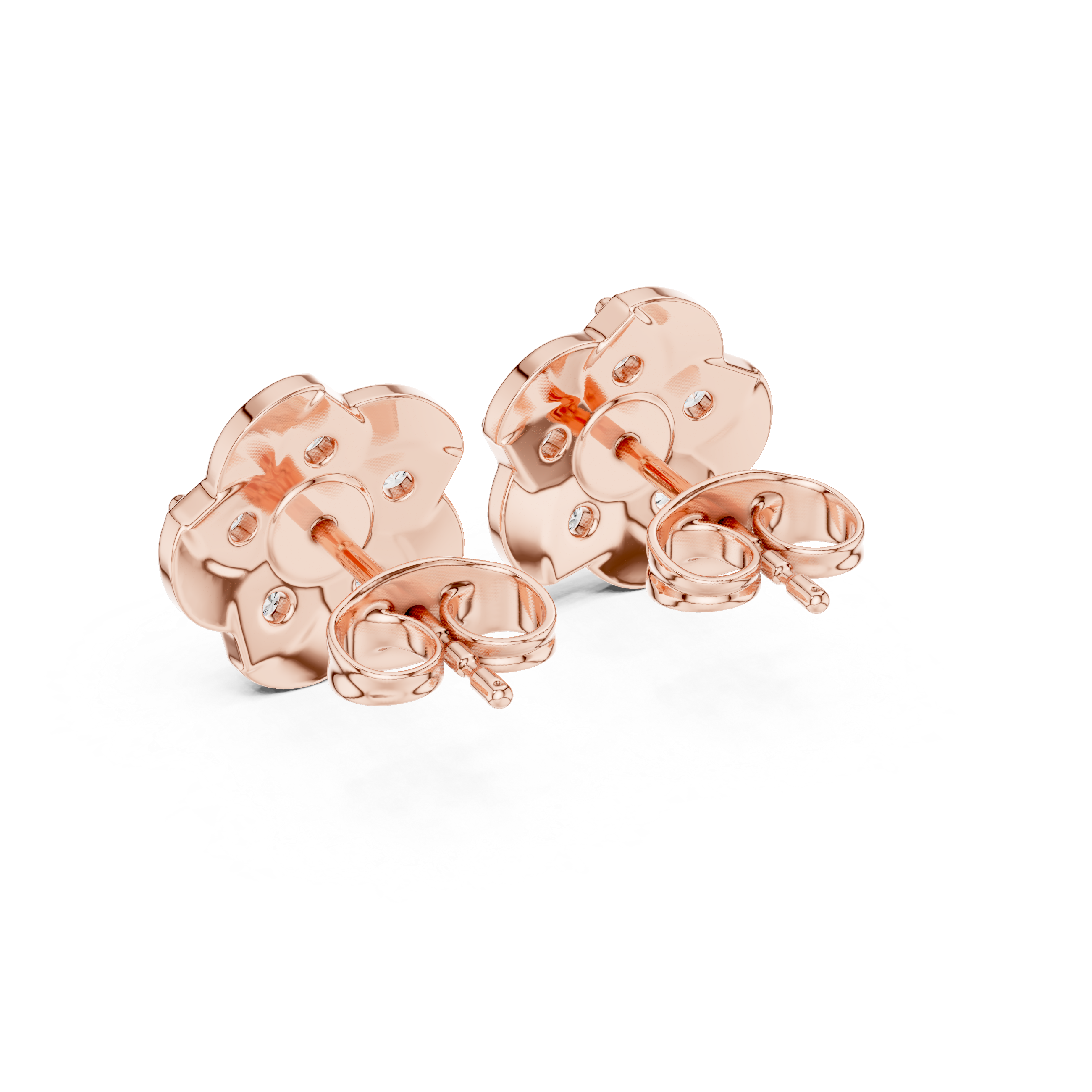 Floral Halo Diamond Stud Earrings.
