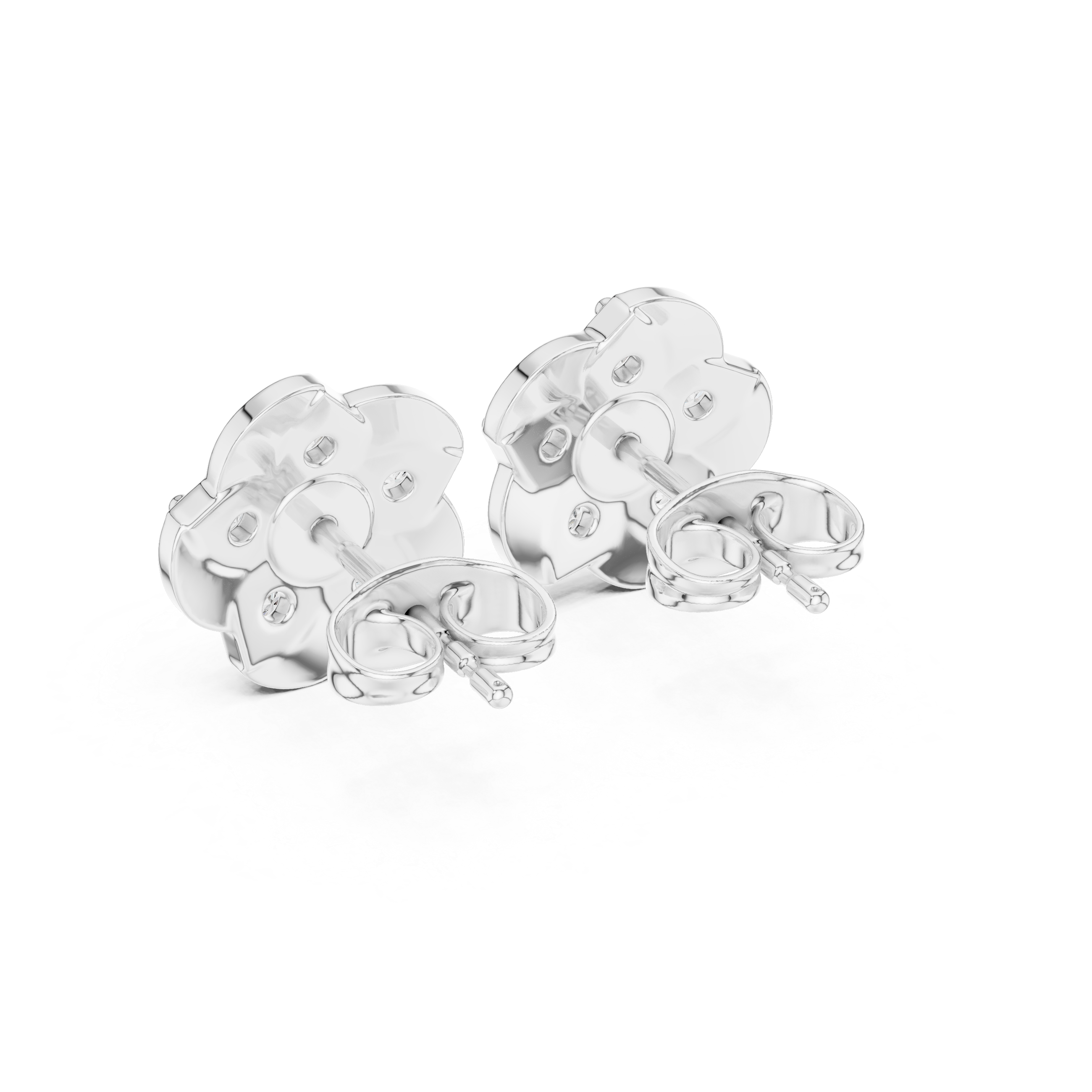 Floral Halo Diamond Stud Earrings.