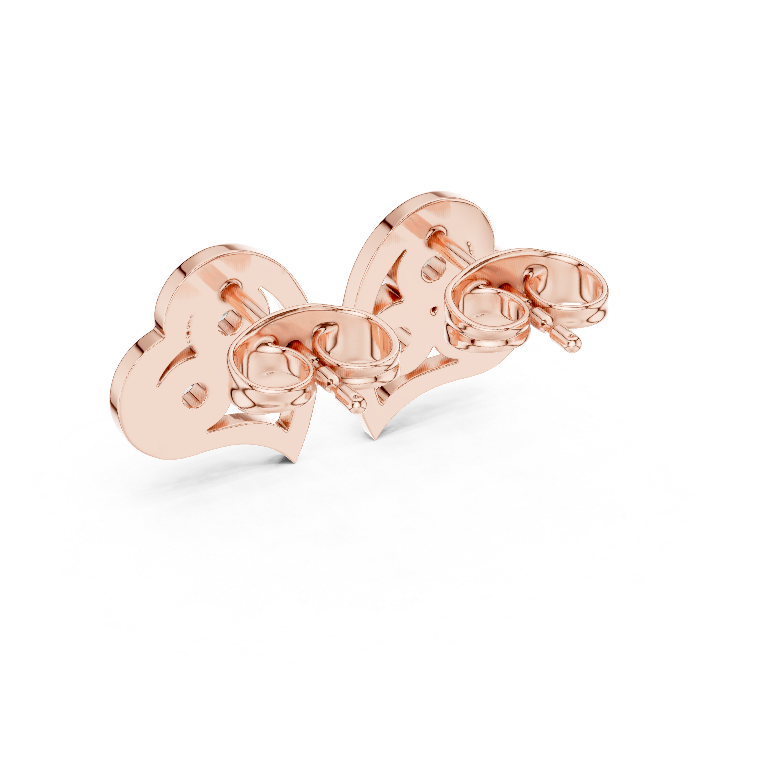 Heart-Shaped Diamond cluster Stud Earrings.