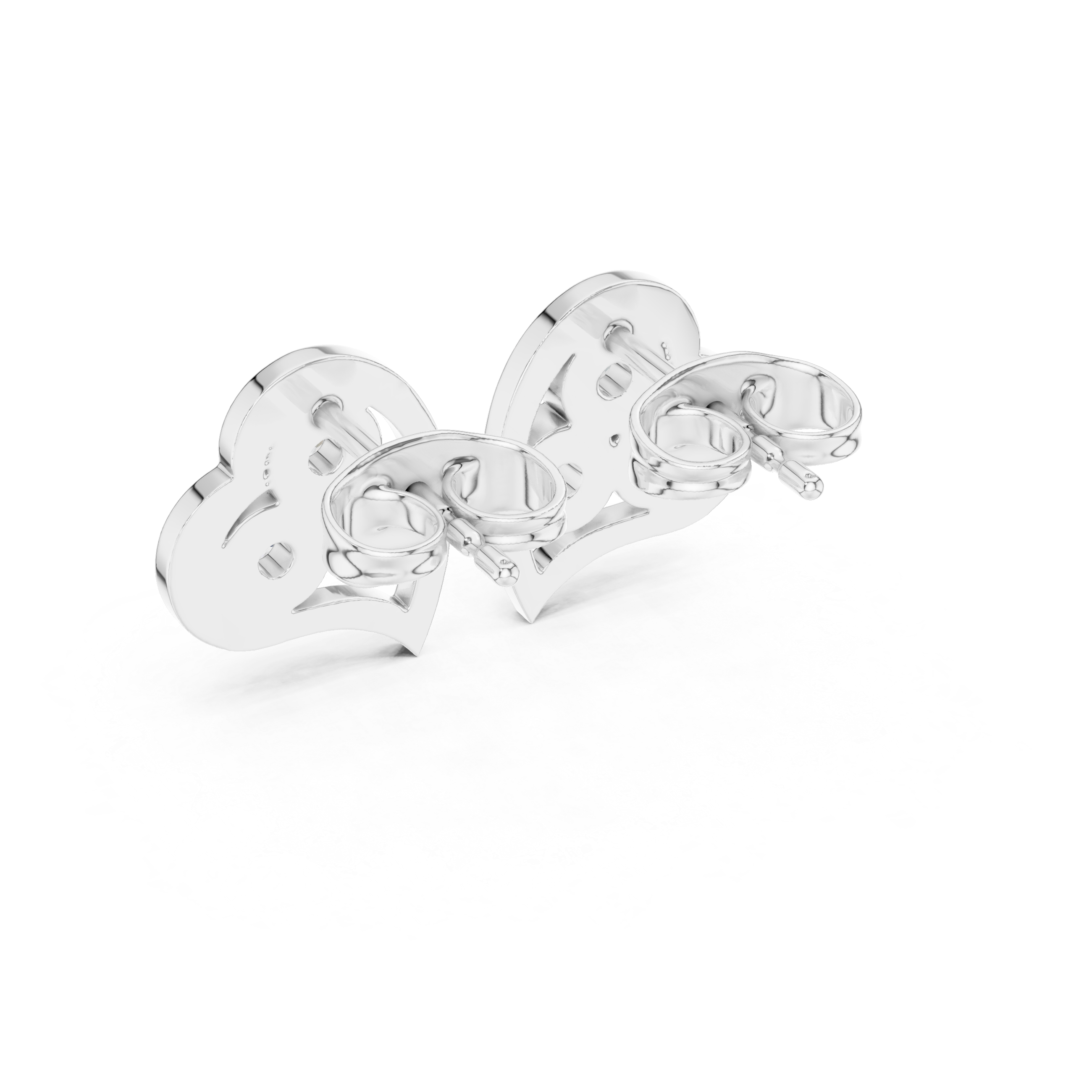 Heart-Shaped Diamond cluster Stud Earrings.