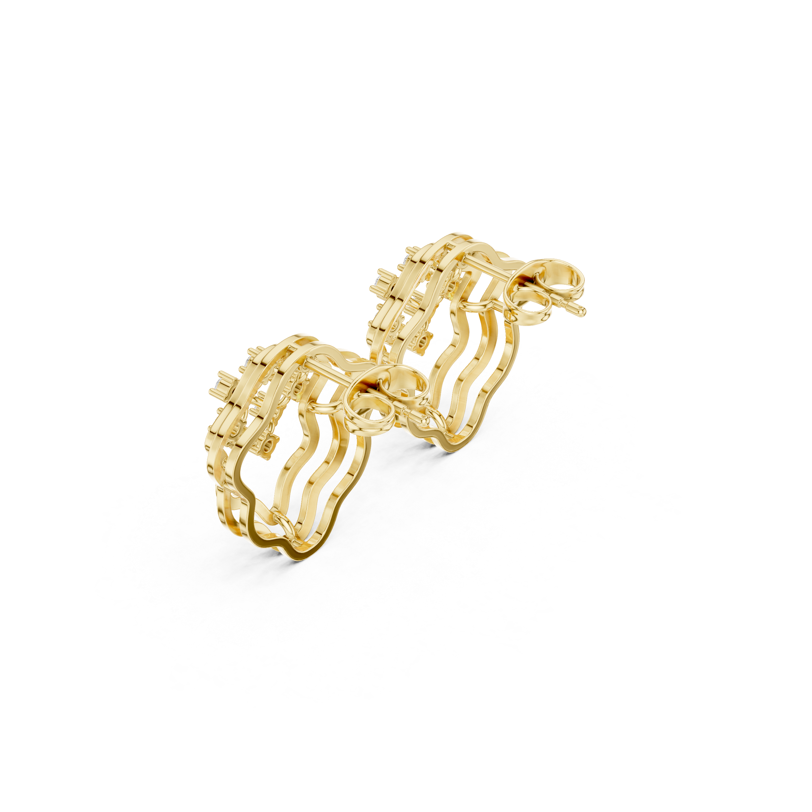 Floral Lattice Diamond Earrings