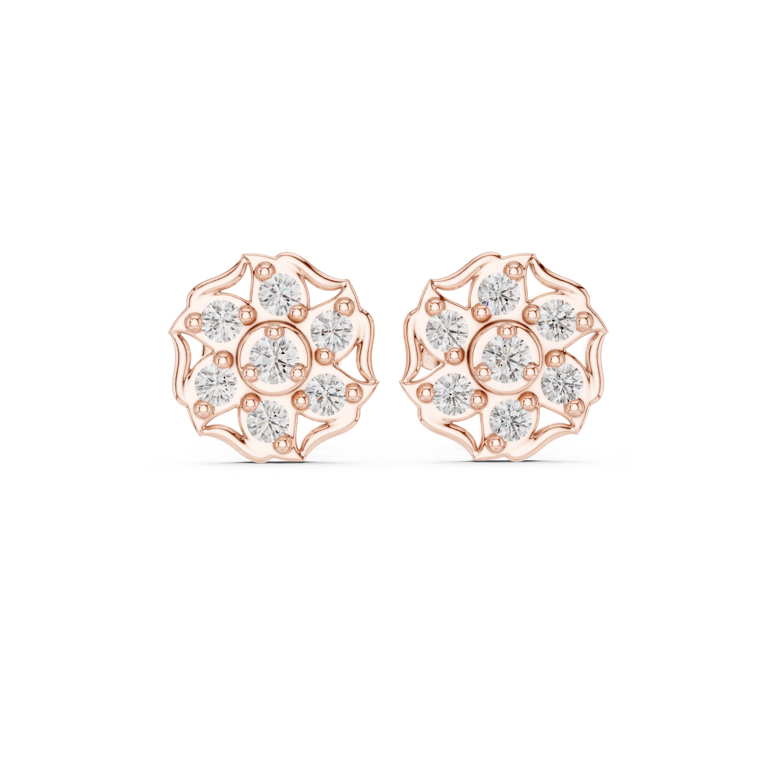 Vintage Floral Diamond Studs